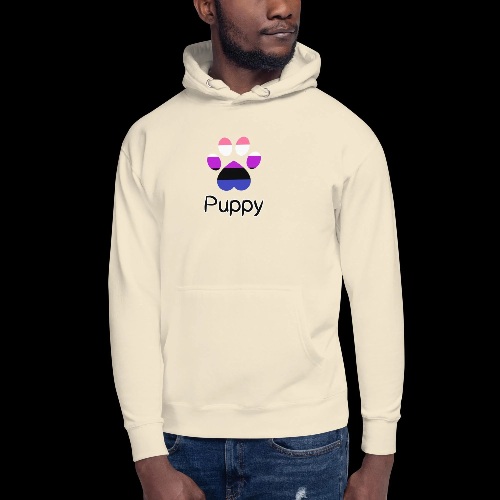 Playful Puppy Hoodie - Genderfluid Pride