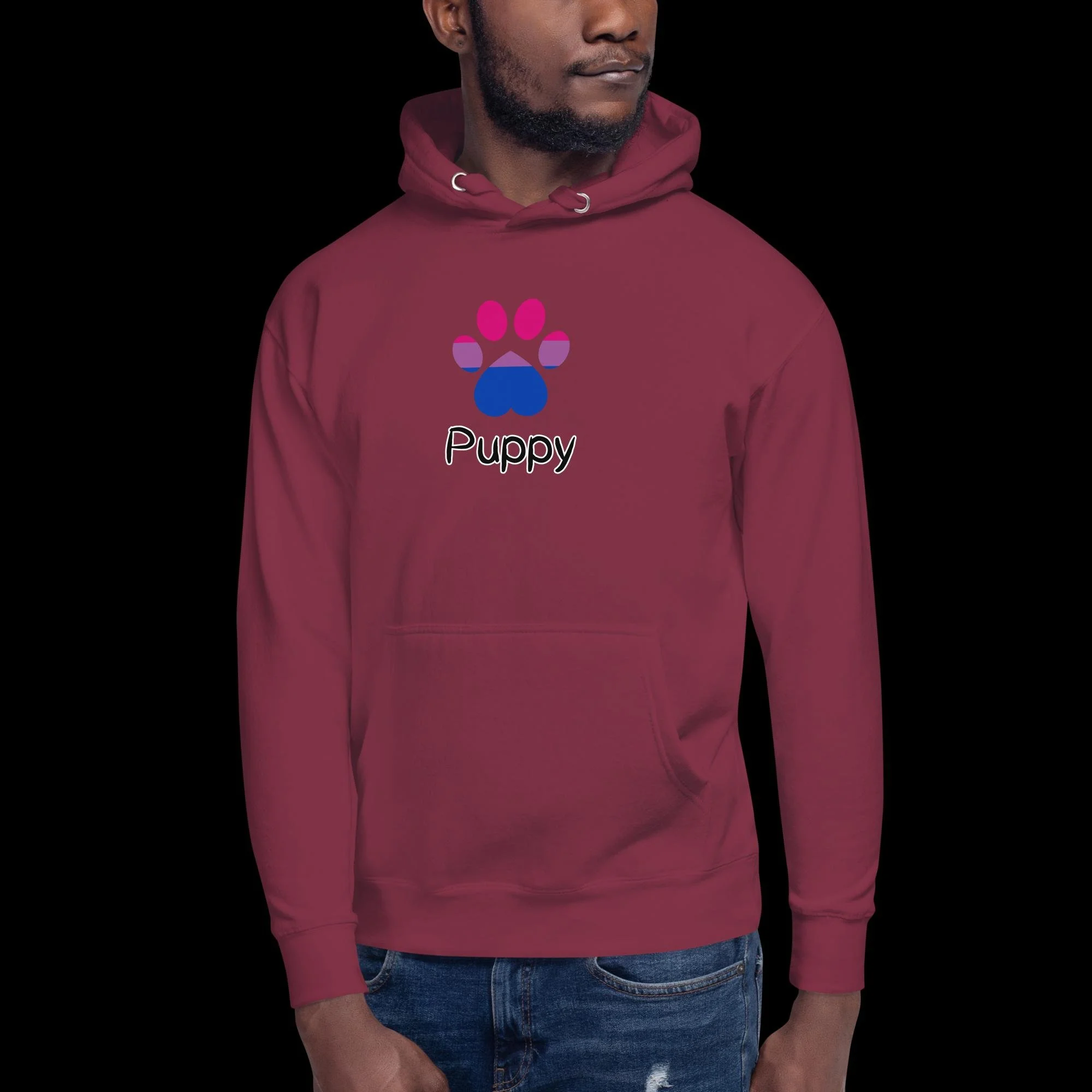 Playful Puppy Hoodie - Bisexual Pride