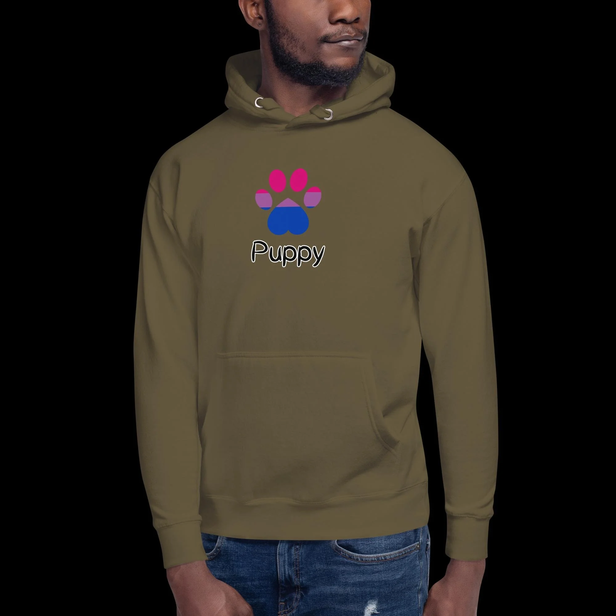 Playful Puppy Hoodie - Bisexual Pride