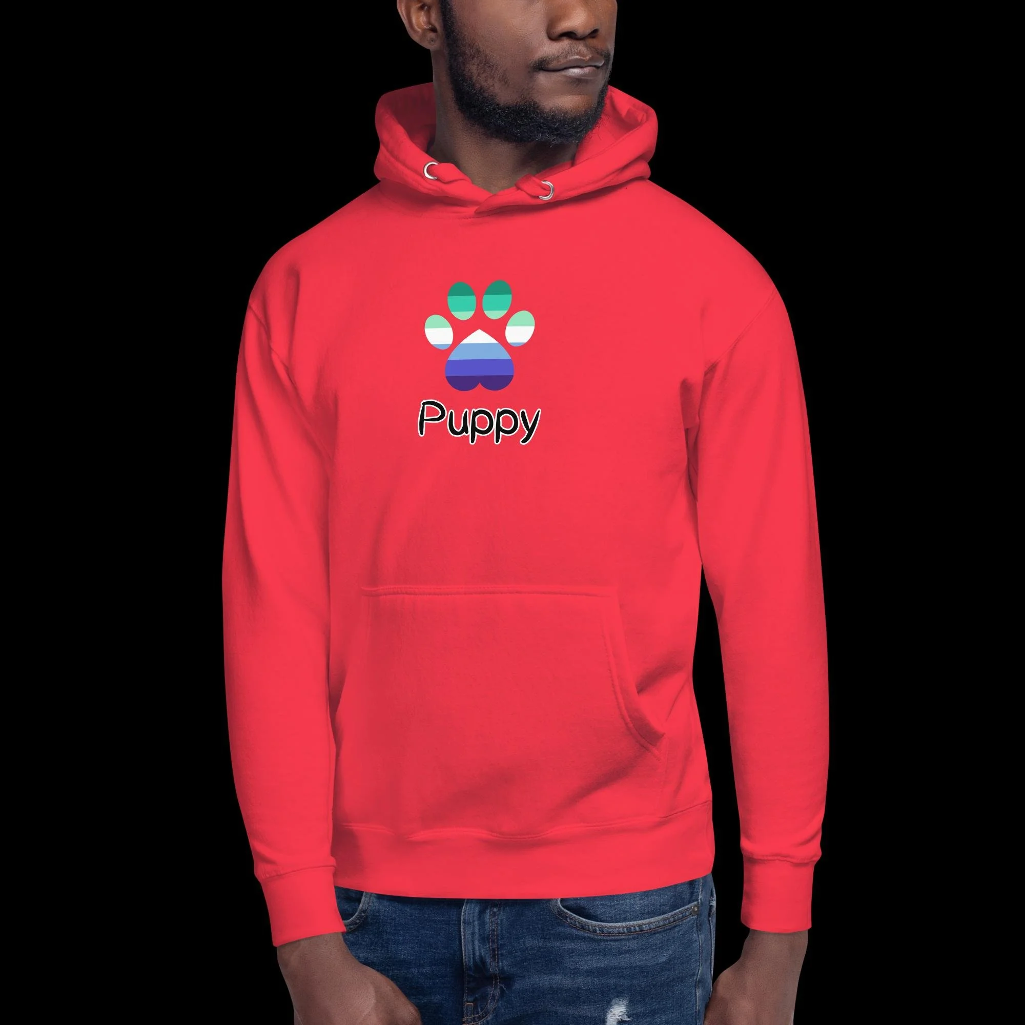 Playful Puppy Hoodie - Gay Pride