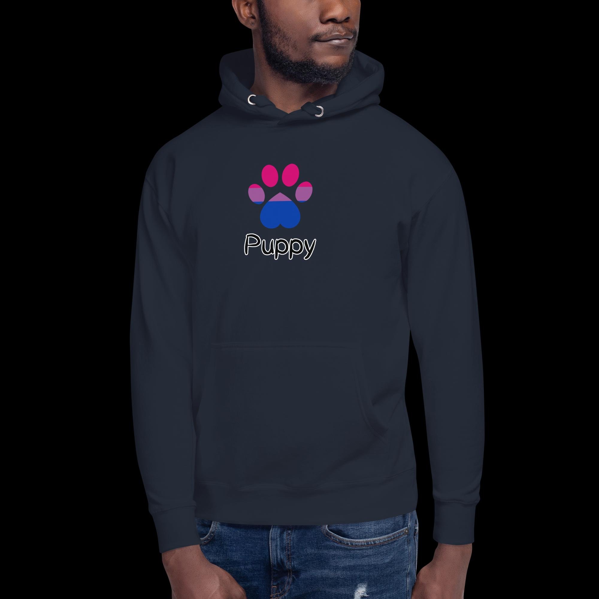 Playful Puppy Hoodie - Bisexual Pride