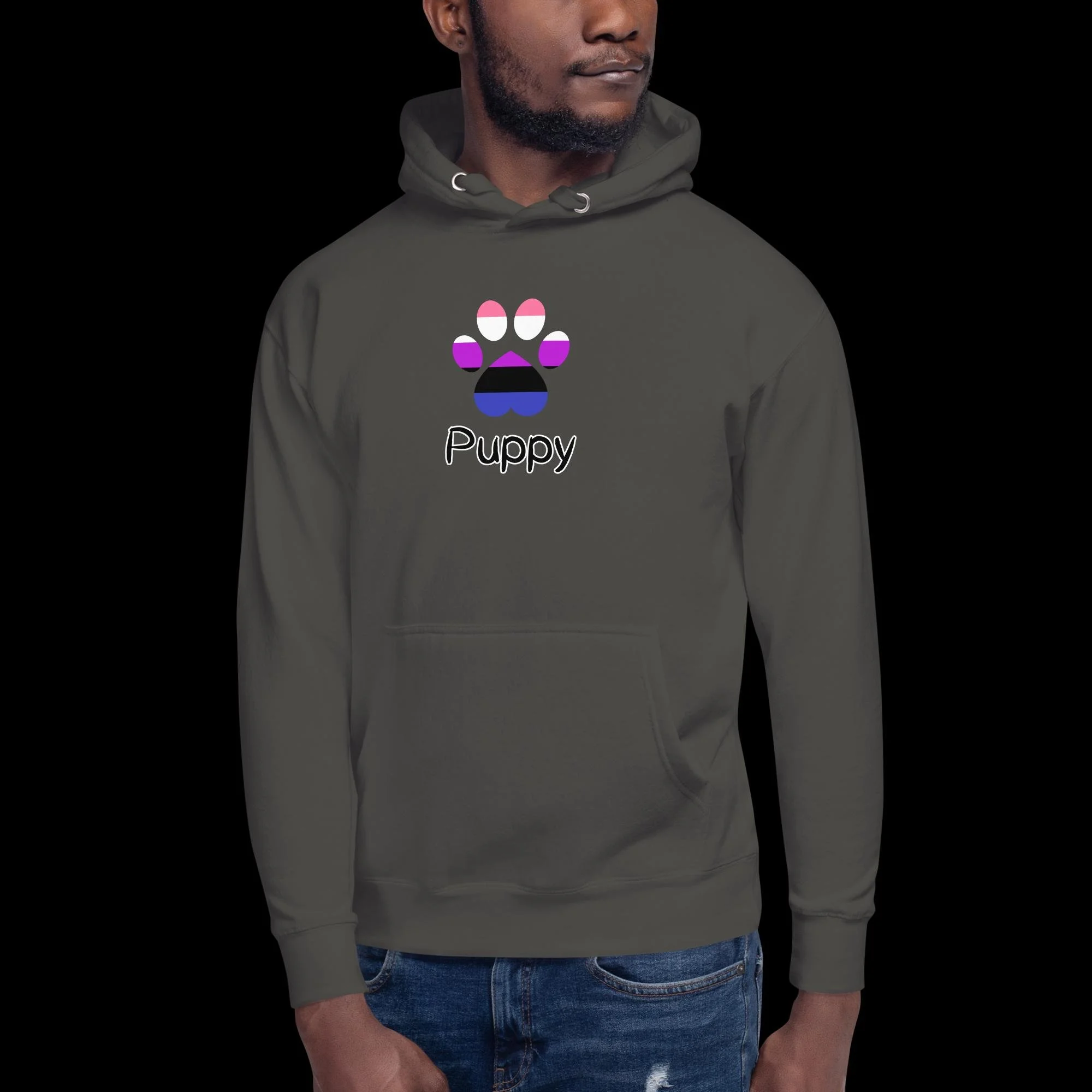 Playful Puppy Hoodie - Genderfluid Pride