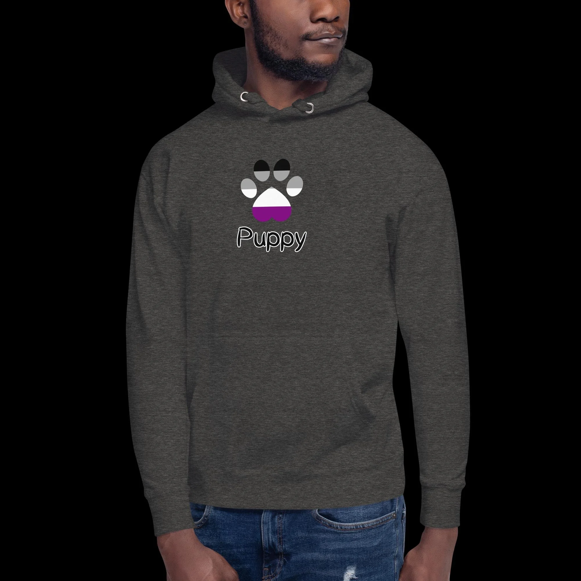 Playful Puppy Hoodie - Asexual Pride