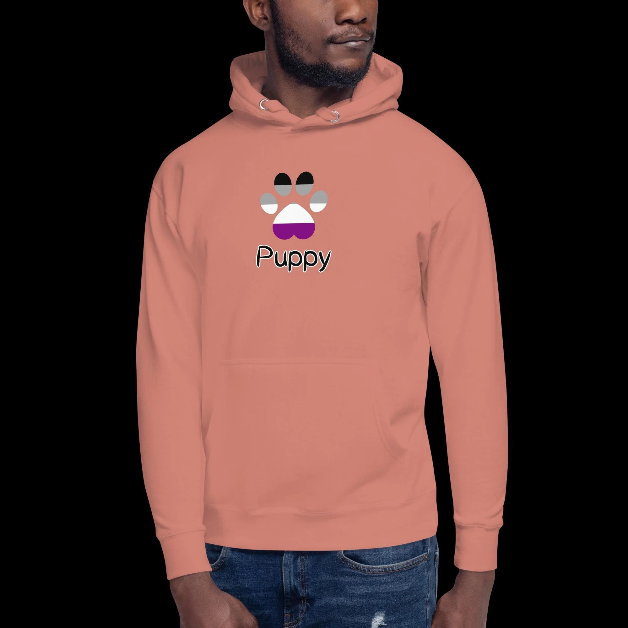 Playful Puppy Hoodie - Asexual Pride