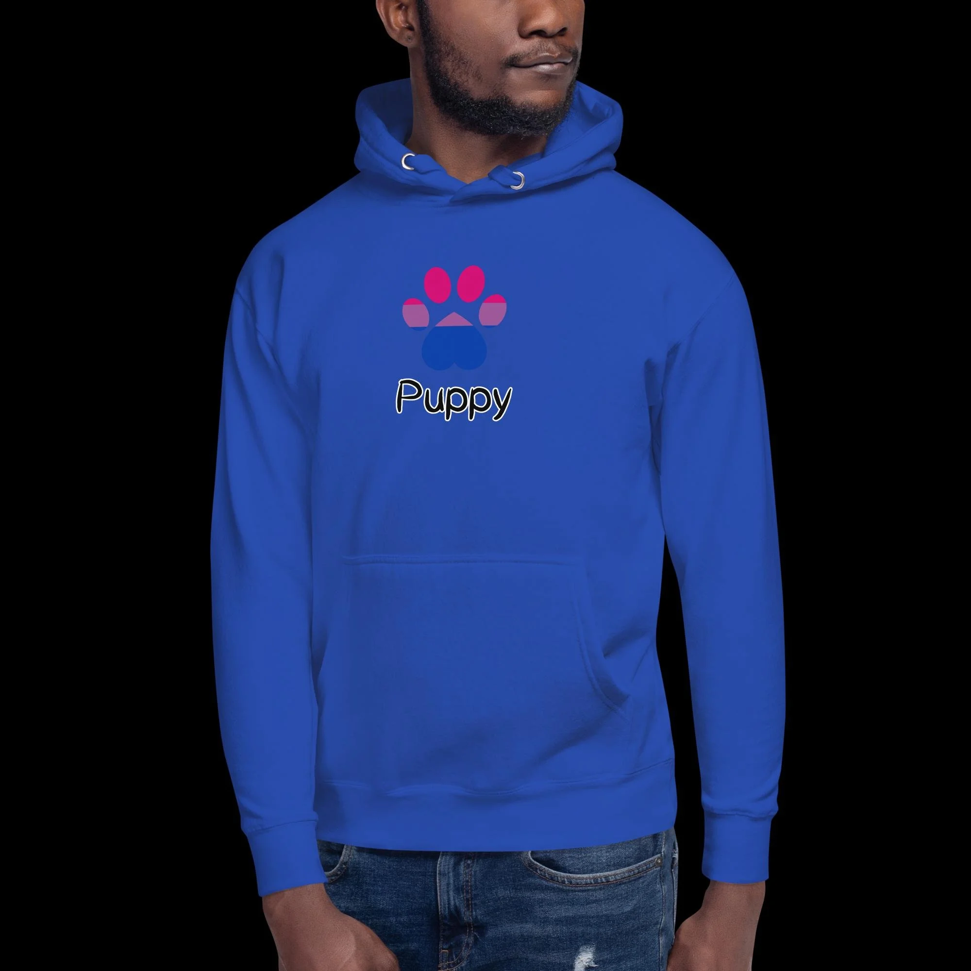 Playful Puppy Hoodie - Bisexual Pride