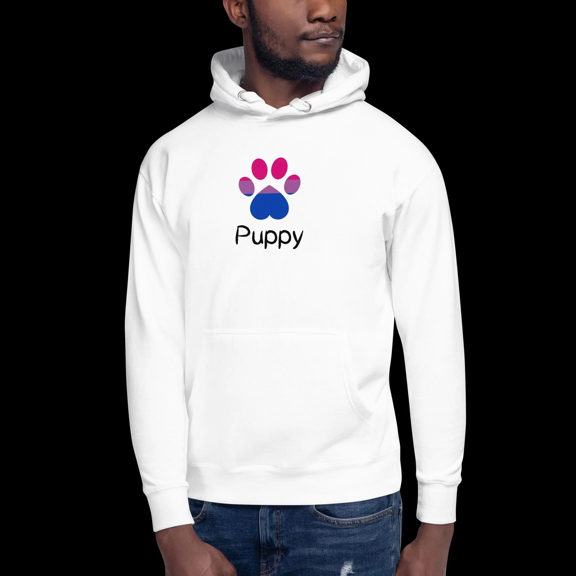Playful Puppy Hoodie - Bisexual Pride
