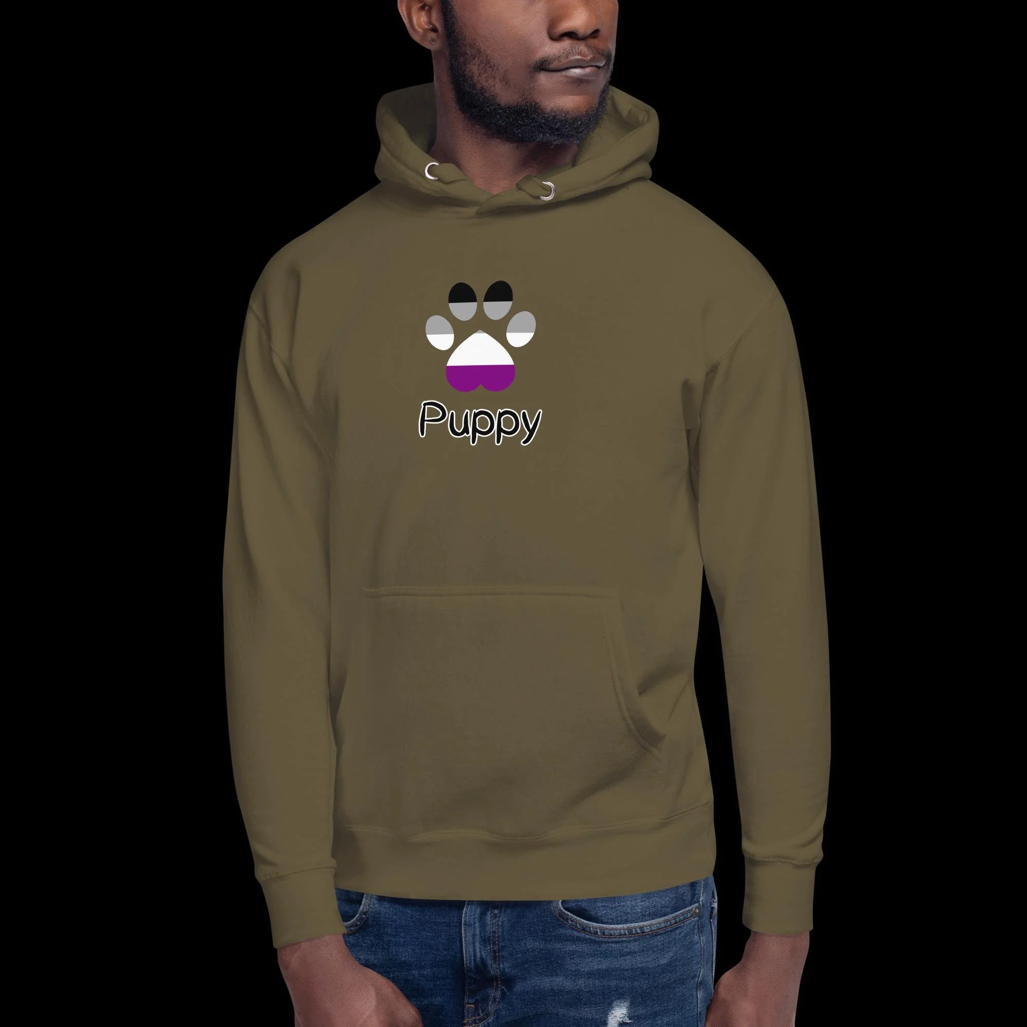 Playful Puppy Hoodie - Asexual Pride