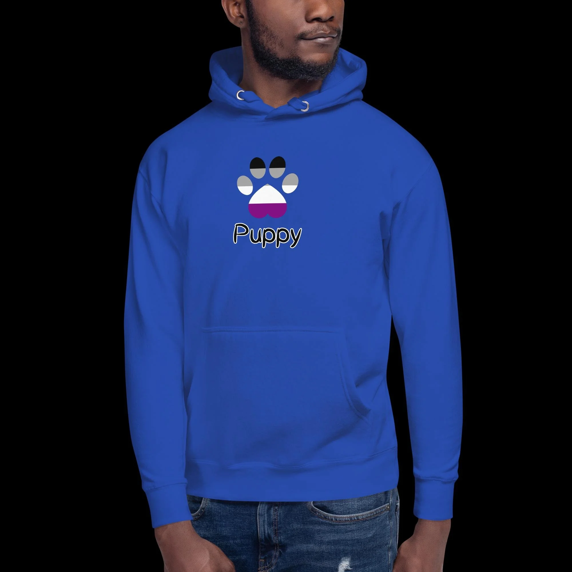 Playful Puppy Hoodie - Asexual Pride