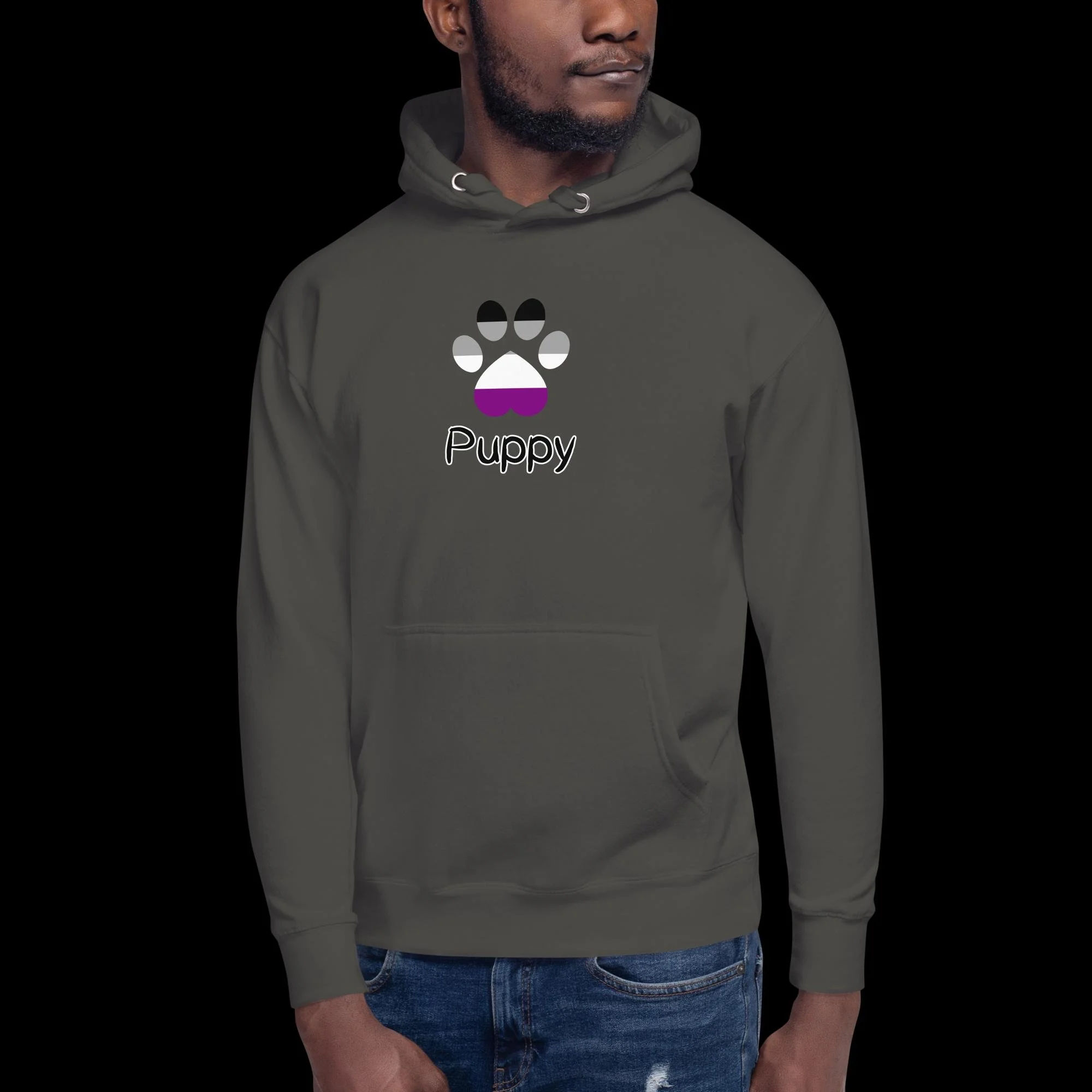 Playful Puppy Hoodie - Asexual Pride