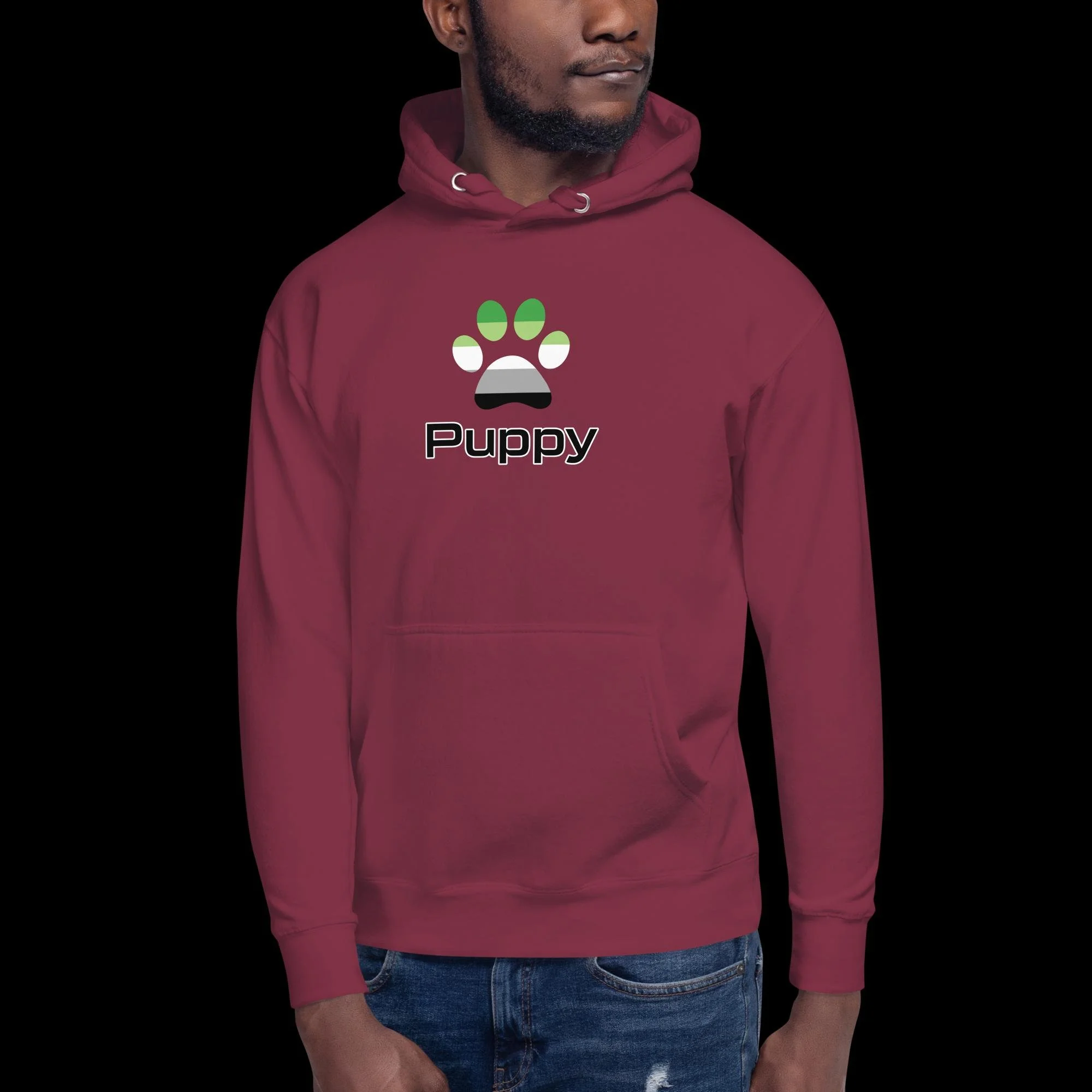 Prime Puppy Hoodie - Aromantic Pride