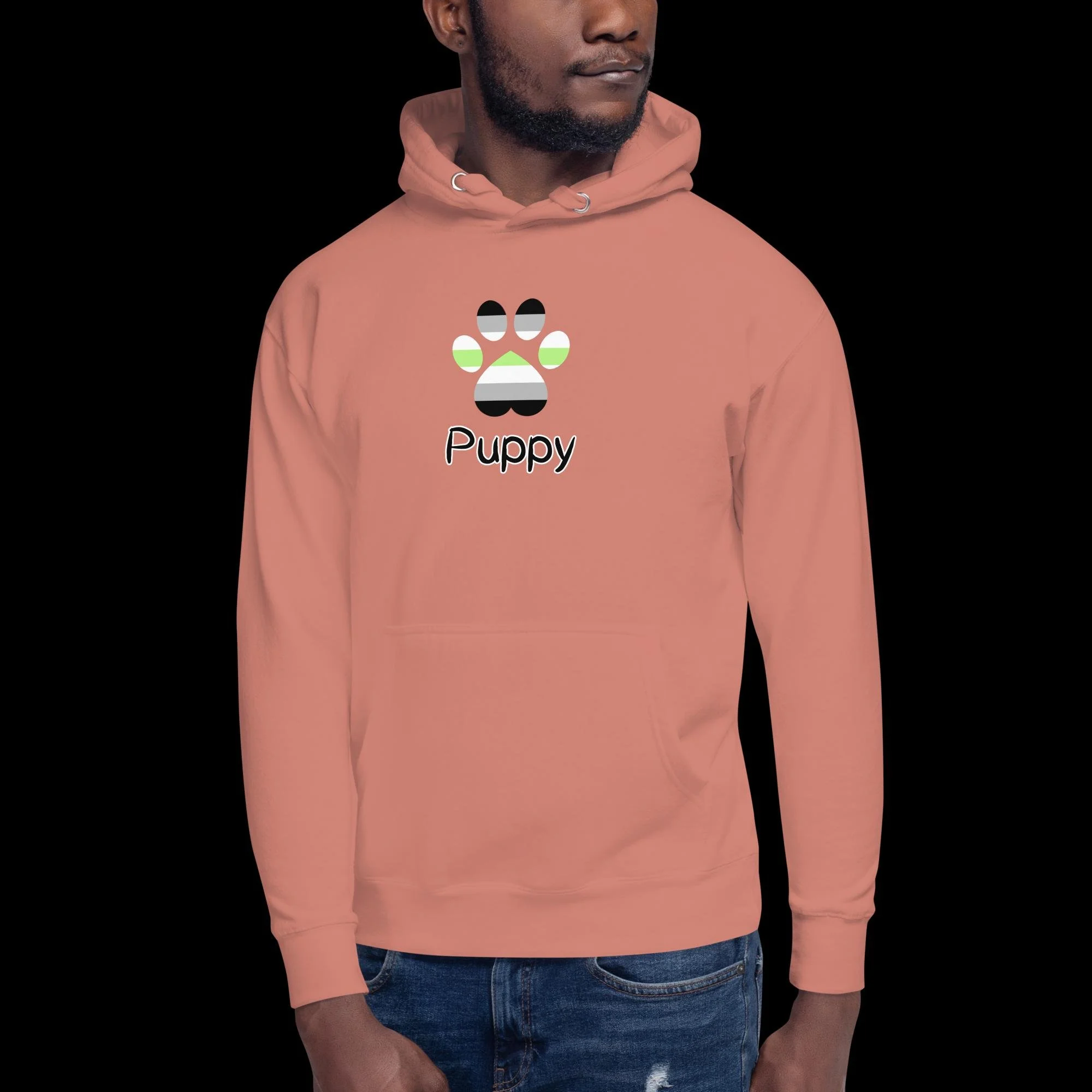 Playful Puppy Hoodie - Agender Pride