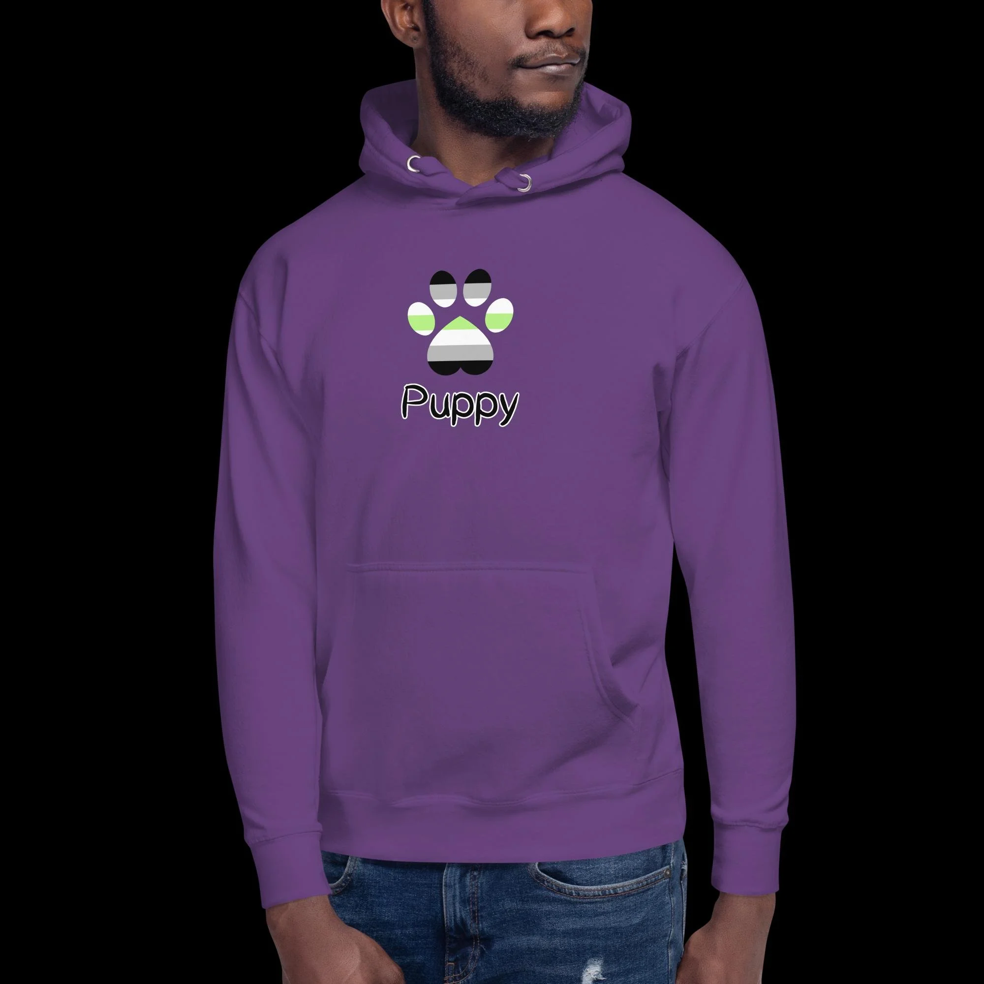 Playful Puppy Hoodie - Agender Pride