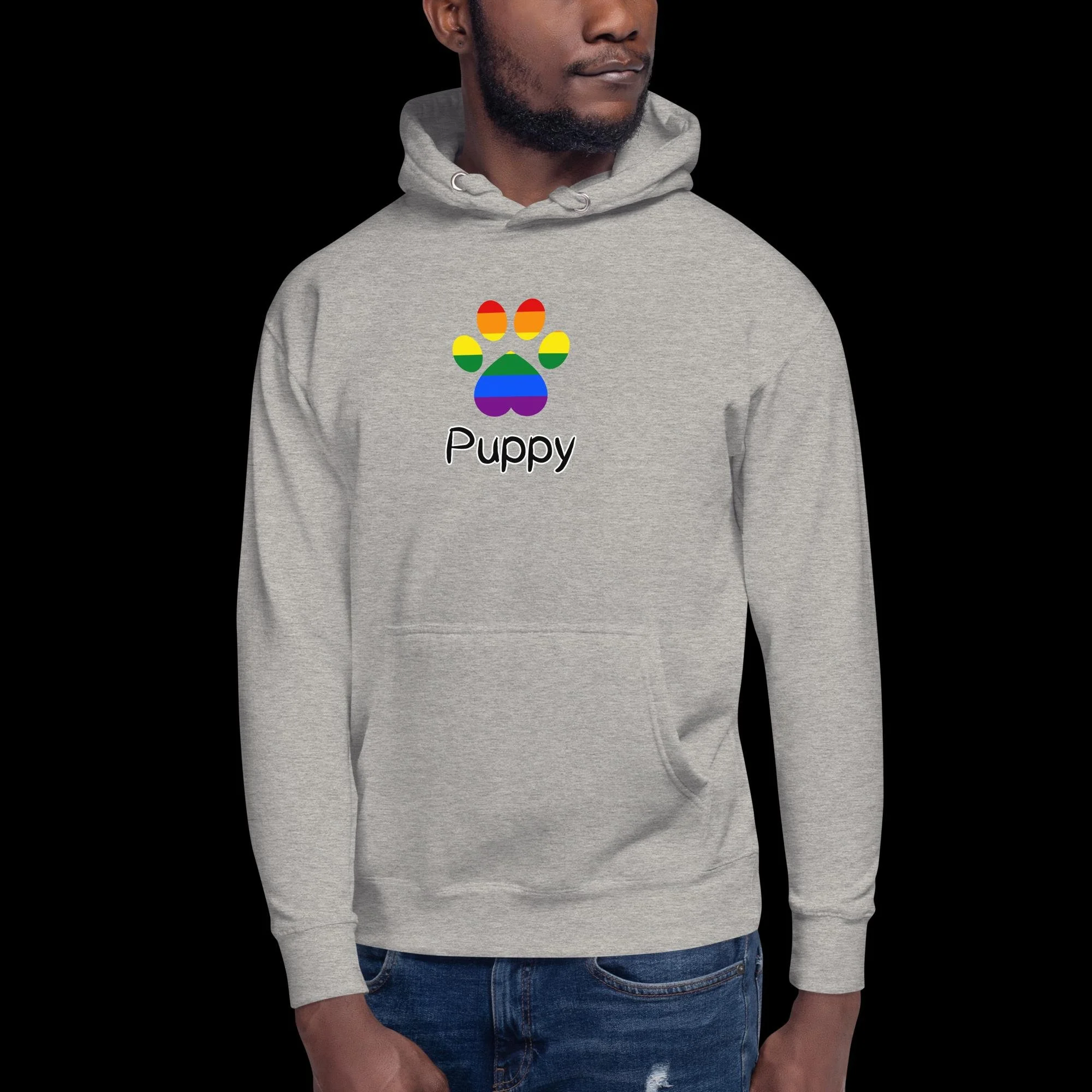 Playful Puppy Hoodie - Traditional Rainbow Pride
