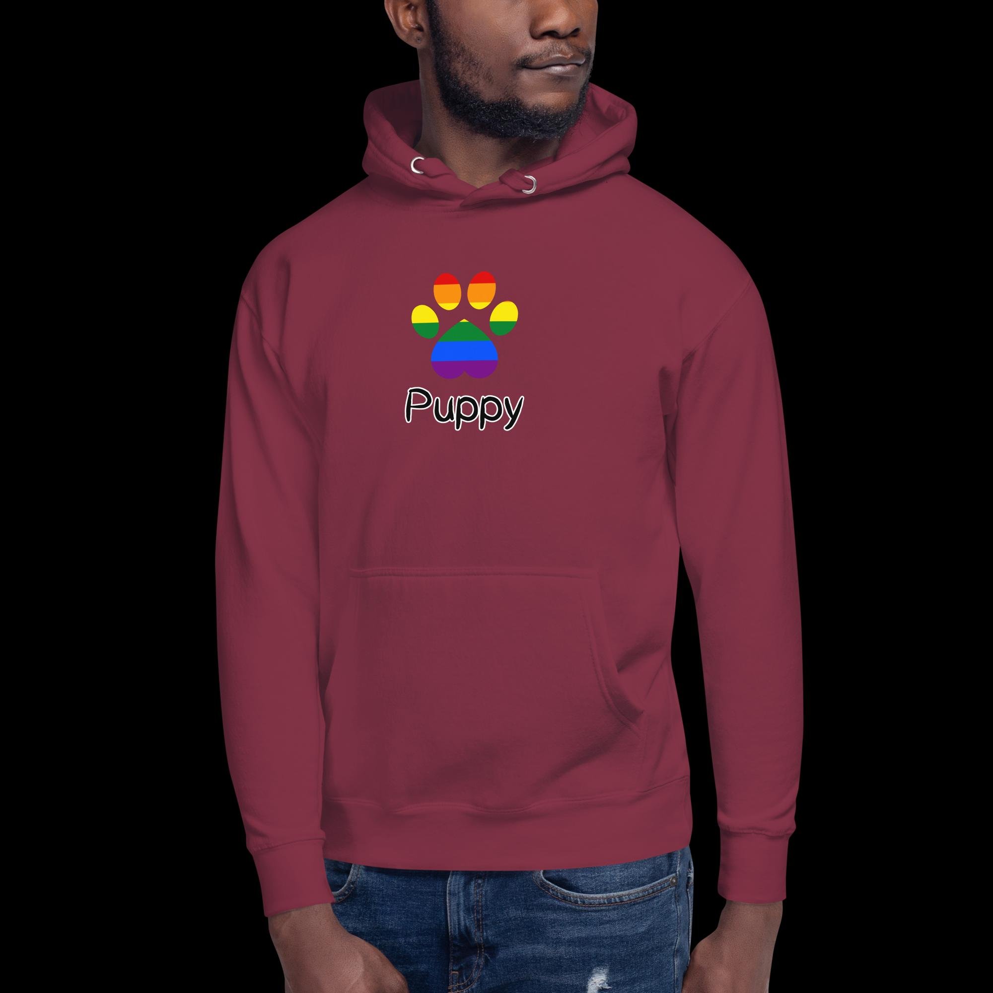 Playful Puppy Hoodie - Traditional Rainbow Pride