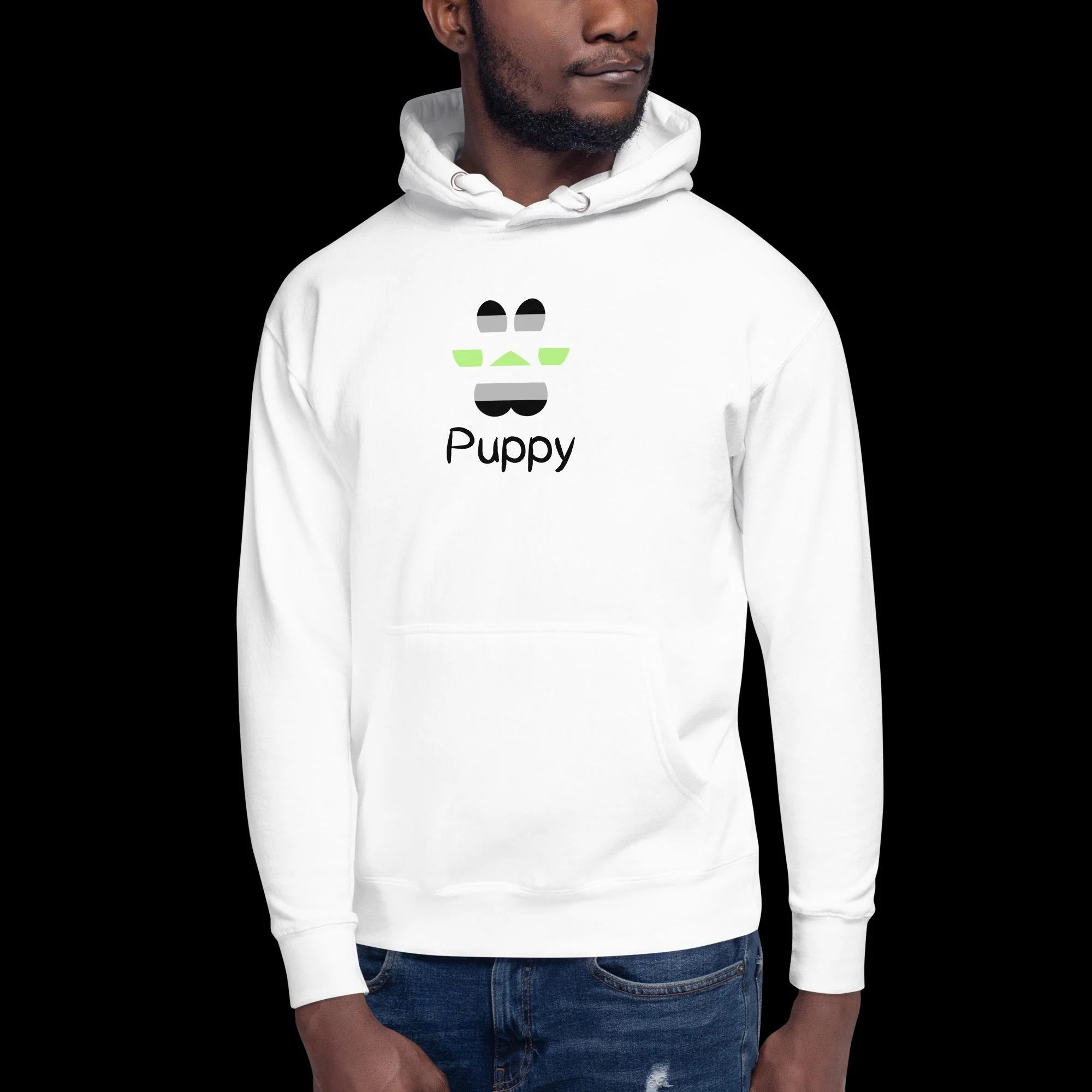 Playful Puppy Hoodie - Agender Pride