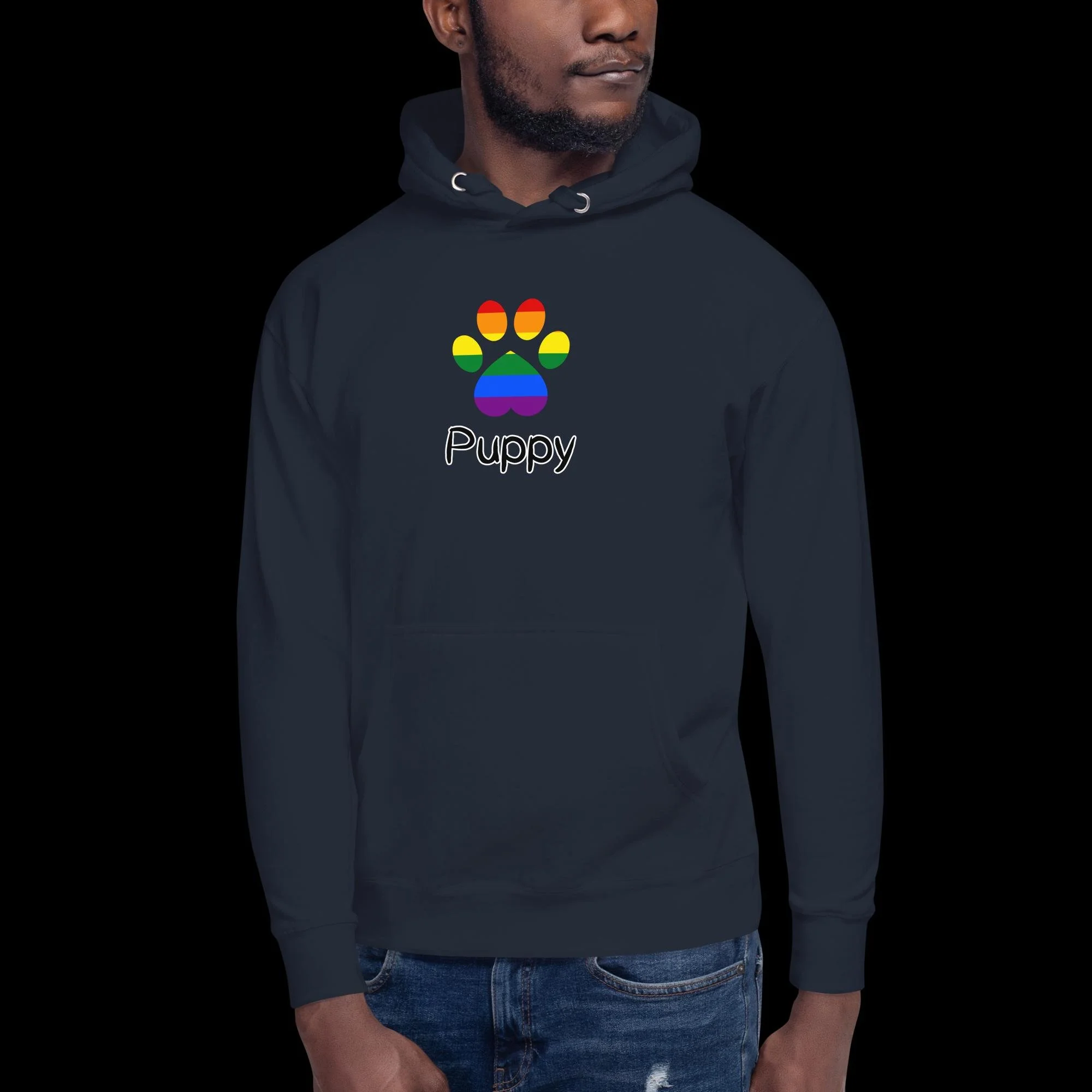 Playful Puppy Hoodie - Traditional Rainbow Pride