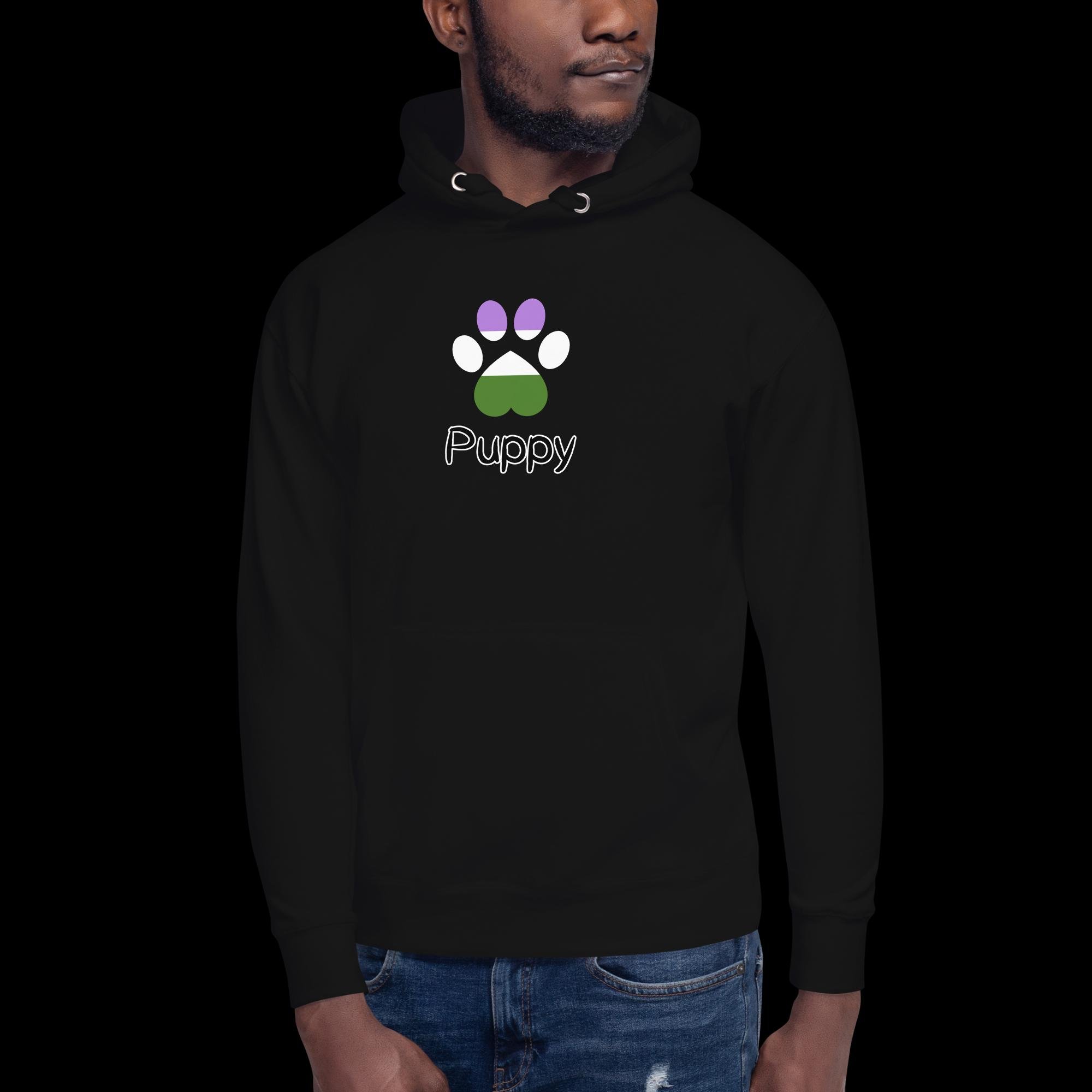 Playful Puppy Hoodie - Genderqueer Pride