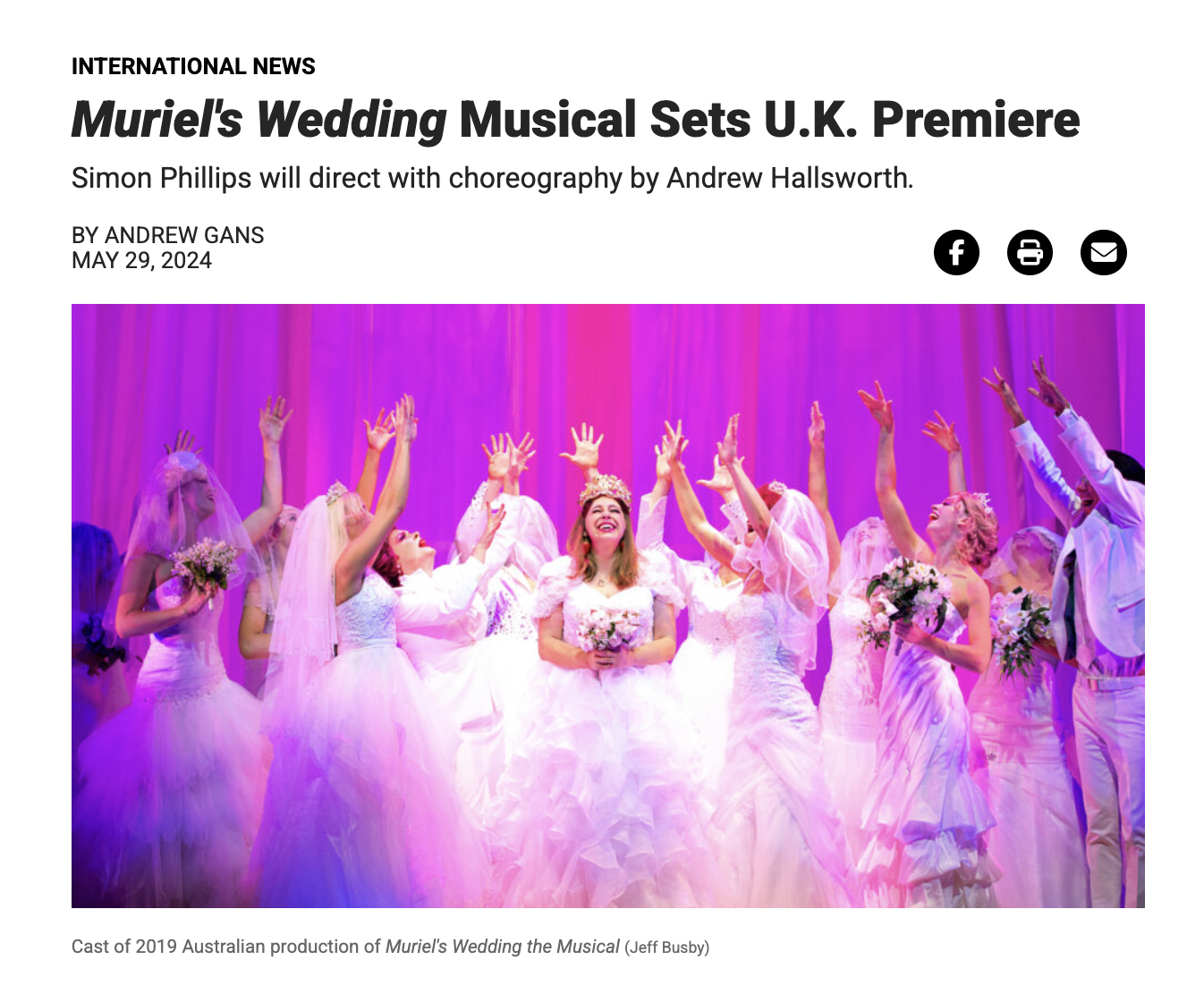 Needle Productions is excited to be involved in in the UK premiere of "Muriel's Wedding" at the Curve Theatre, Leicester which ran from April 11th - May 10th, 2025.