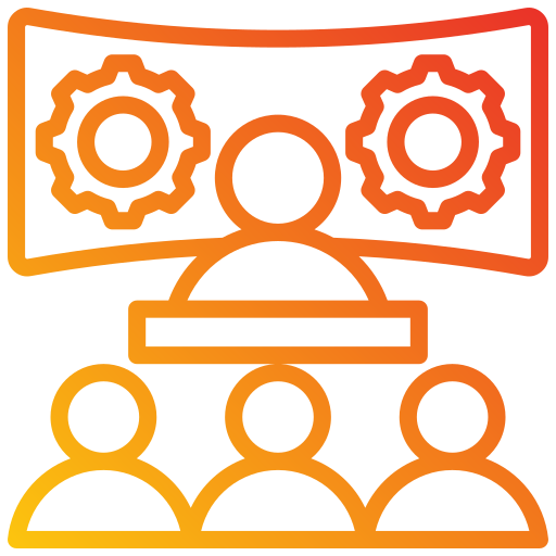 A digital illustration of a heating, ventilation, and air conditioning (HVAC) system with orange and yellow hues.