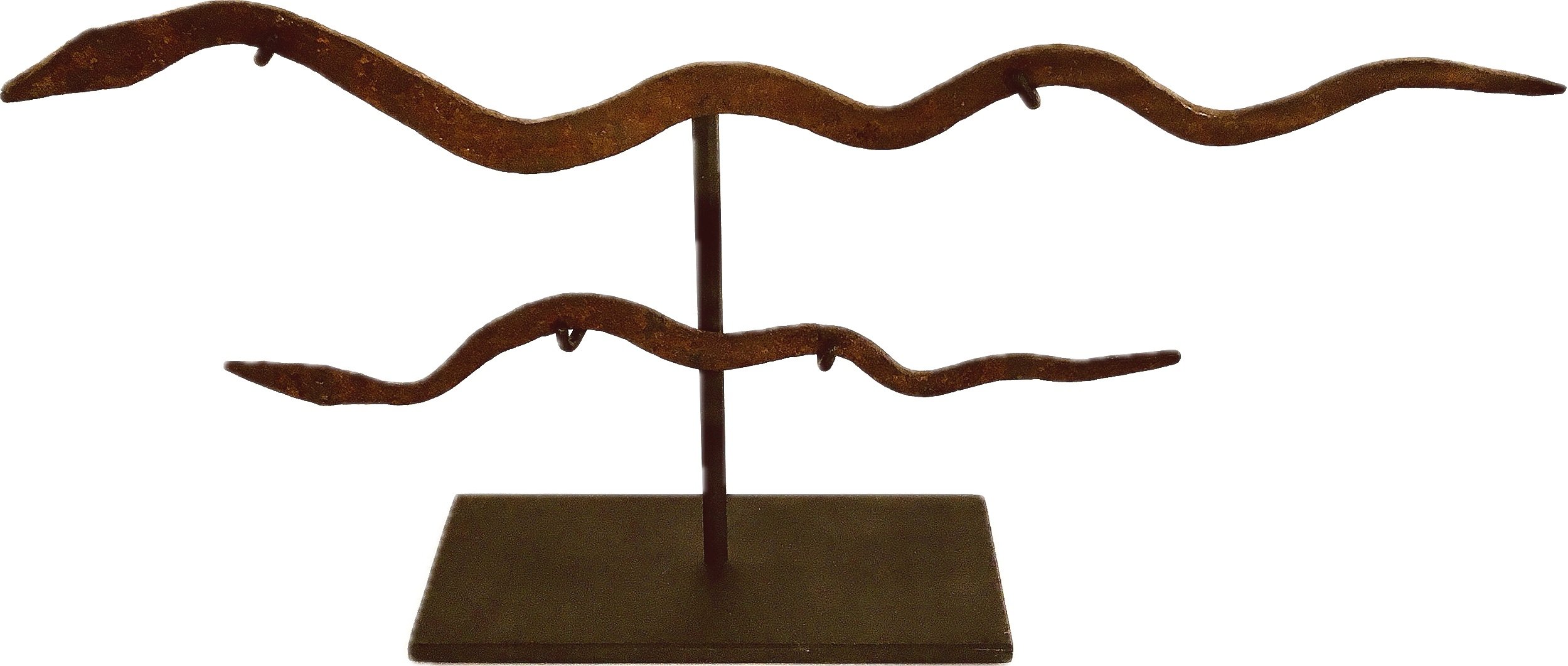 Two Patinated Forged Iron African Snake Carvings, 20th Century