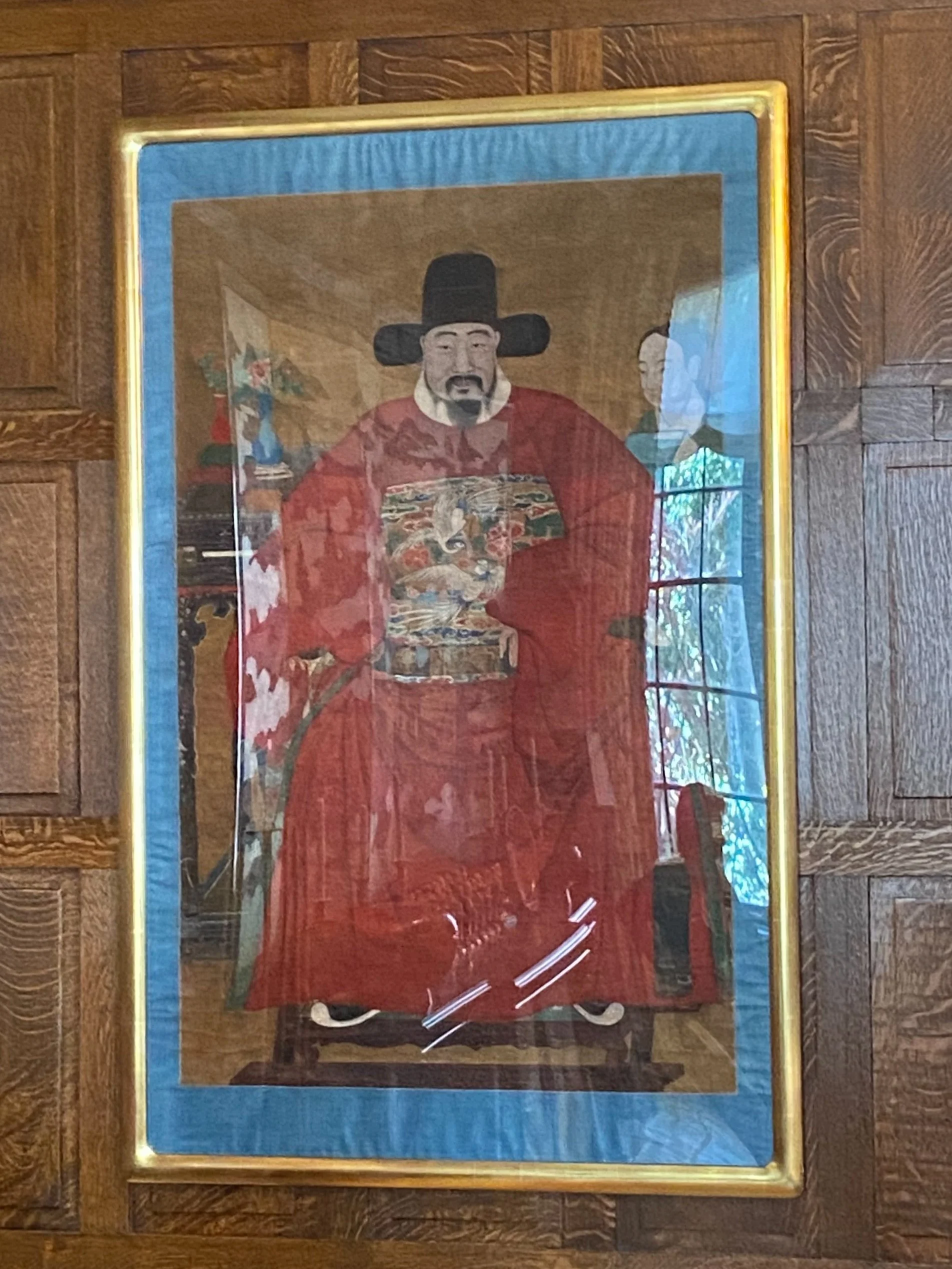 Ming Dynasty (1368-1644) Chinese Ancestral Scroll Painting of a Ming Official with an Attendant, Ink and Color on Paper (91 ½” Tall x 45 ½” Wide)
Provenance: The Chinese Porcelain Company, NY