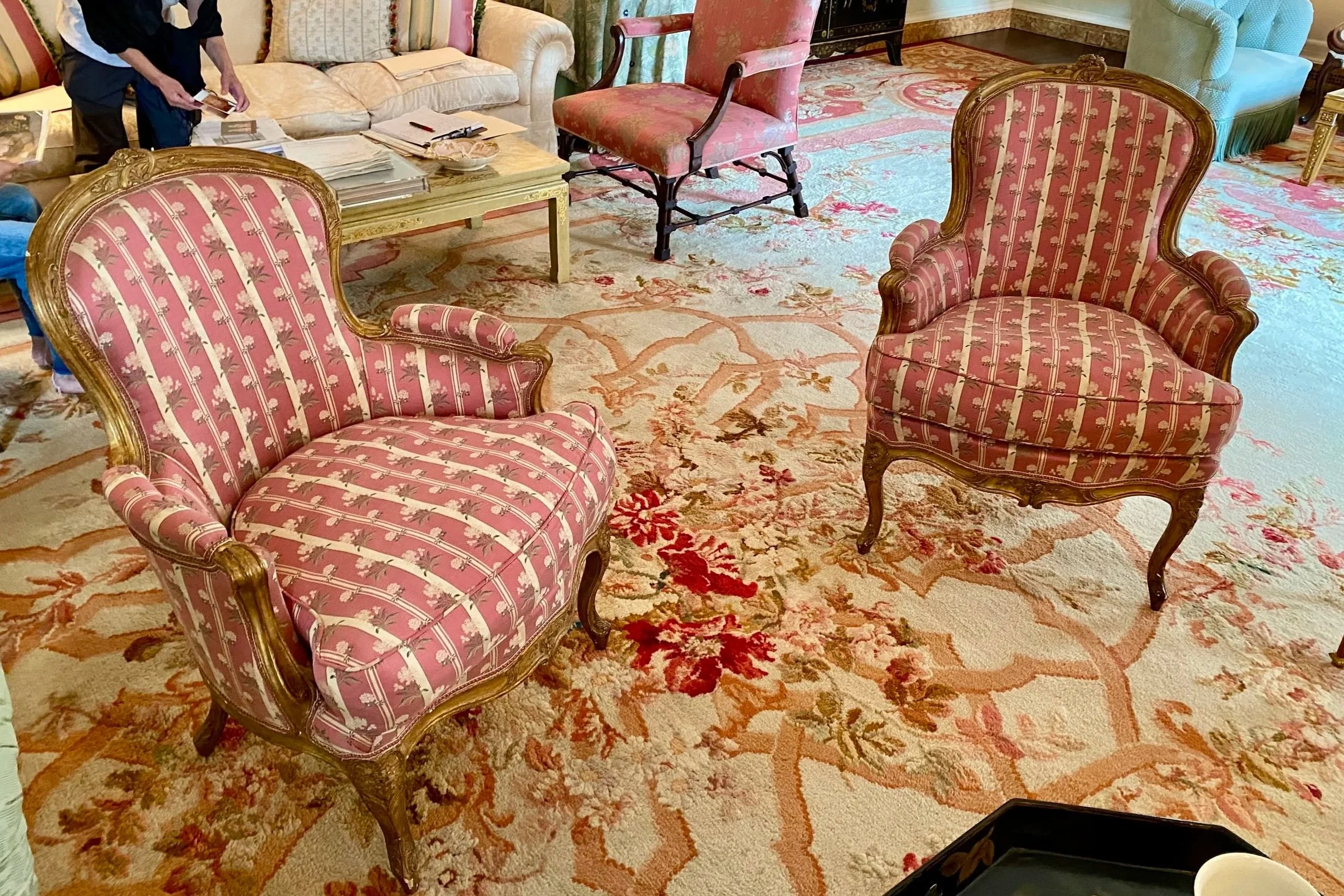 Pair of Louis XV Giltwood Arm Chairs, Stamped “FALCONET”, c. 1755