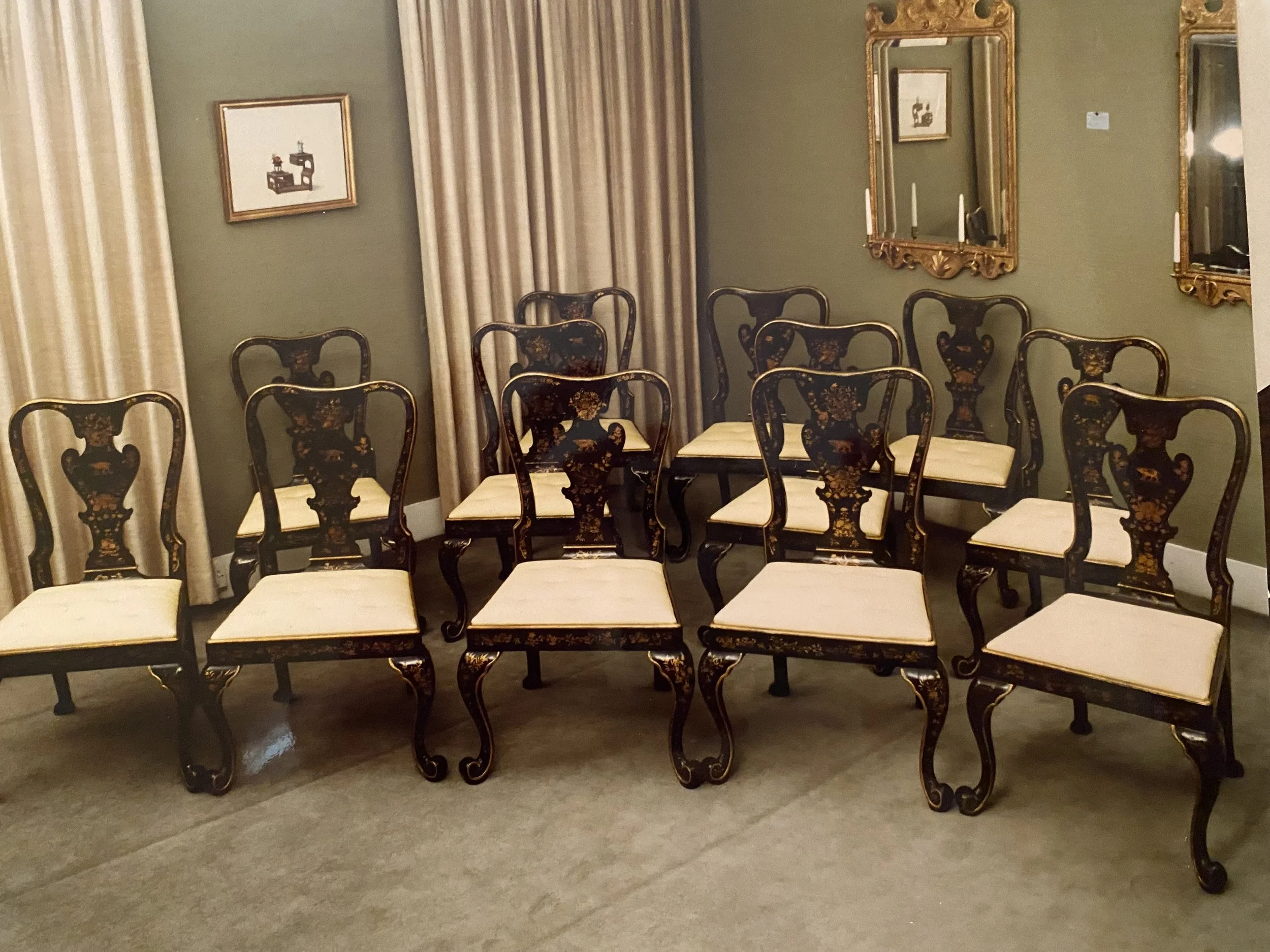 Remarkable Set of 16 (12 + 4 later copies) Chinese Export Dining Chairs, c. 1750 Provenance: Jeremy, Ltd., London; Philip Hewat-Jaboor, 1988