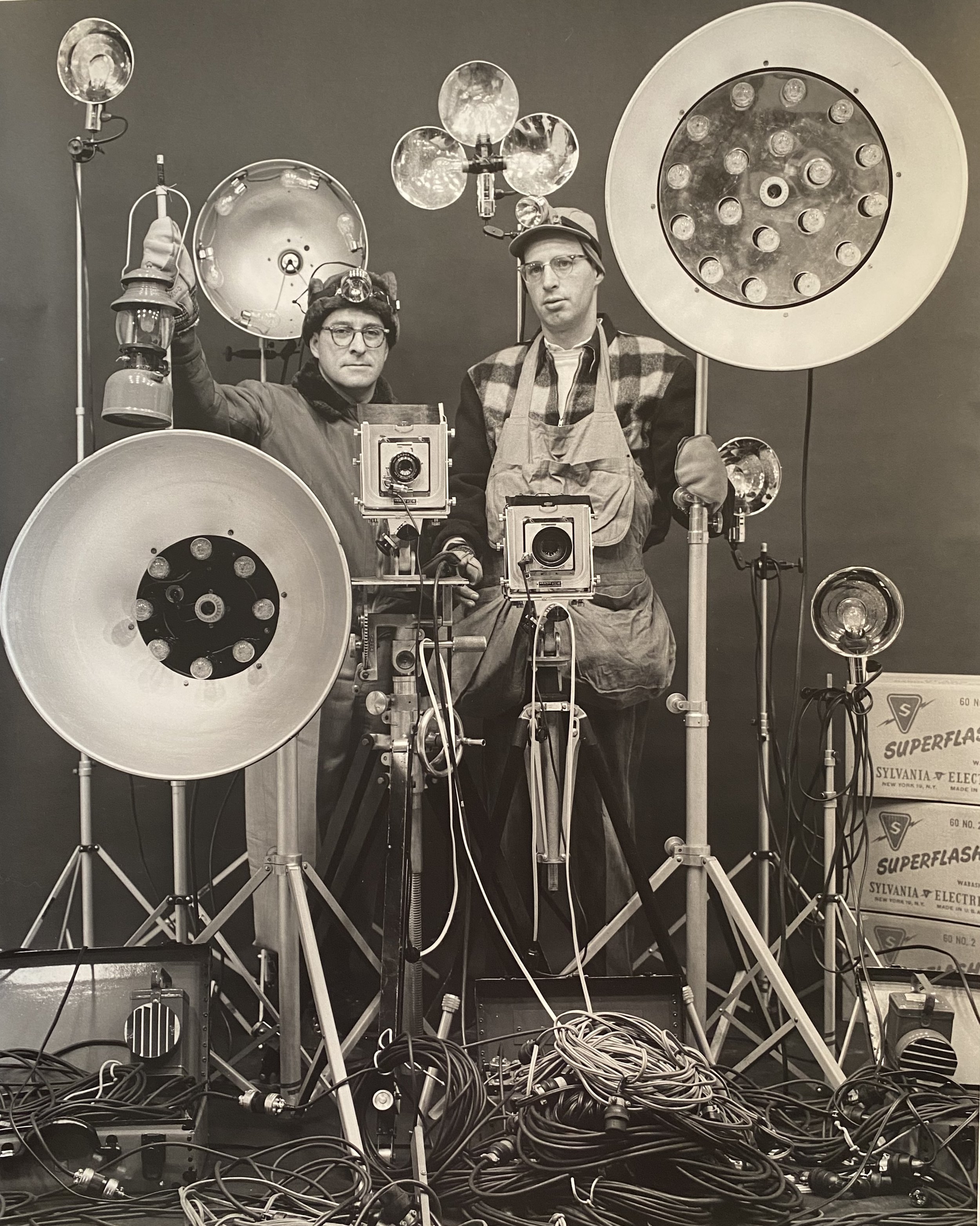 Link and Thom with Night Flash Equipment, New York City, March 11, 1956 (printed 1997)