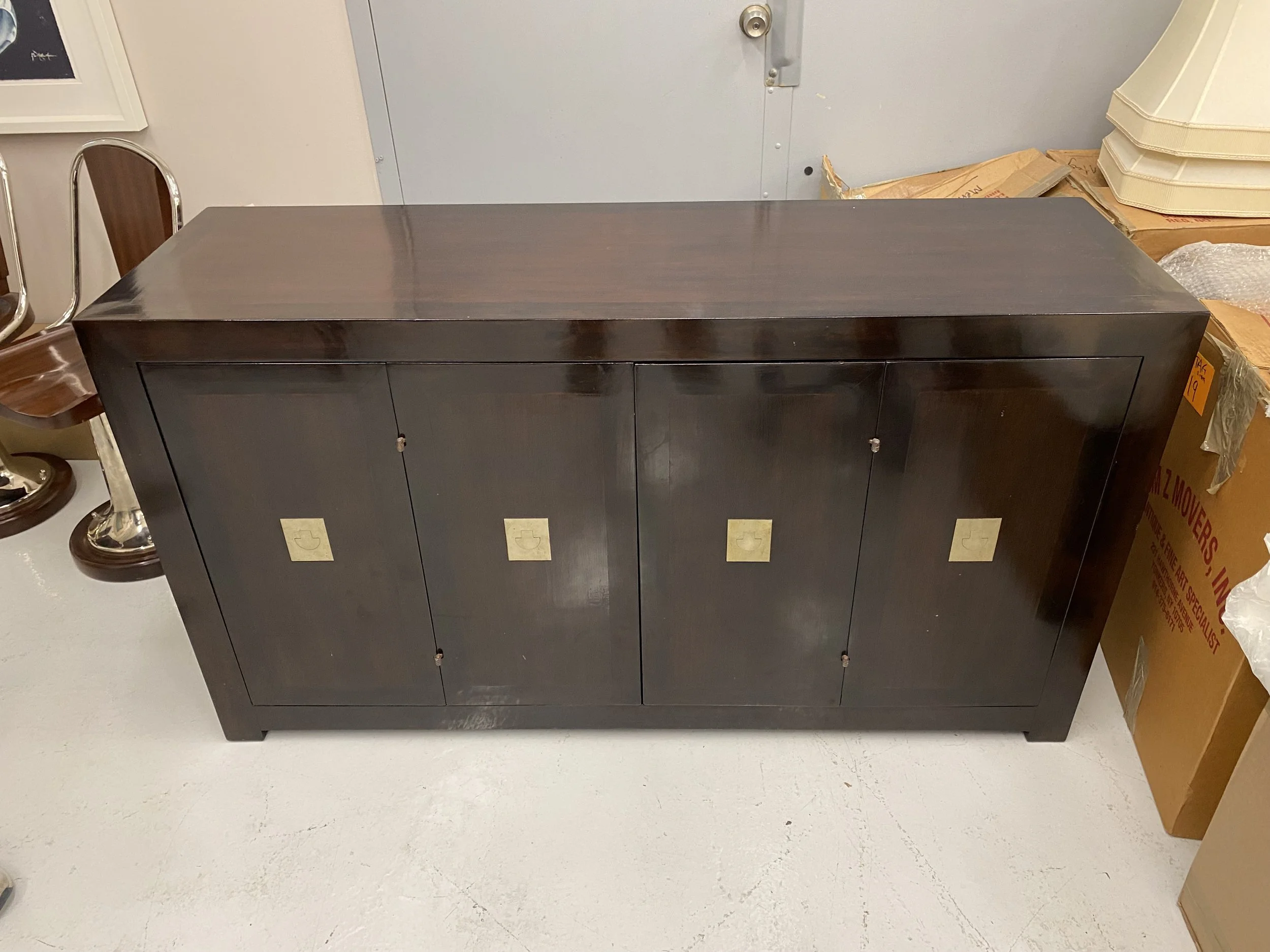 Vaughan “Catskill” Model Nickel and Milk Glass Octagonal Flush Ceiling Light; Together with a Brushed Nickel and Milk Glass Round Flush Mount
Size: Octagonal Fixture is 17 inches diameter
