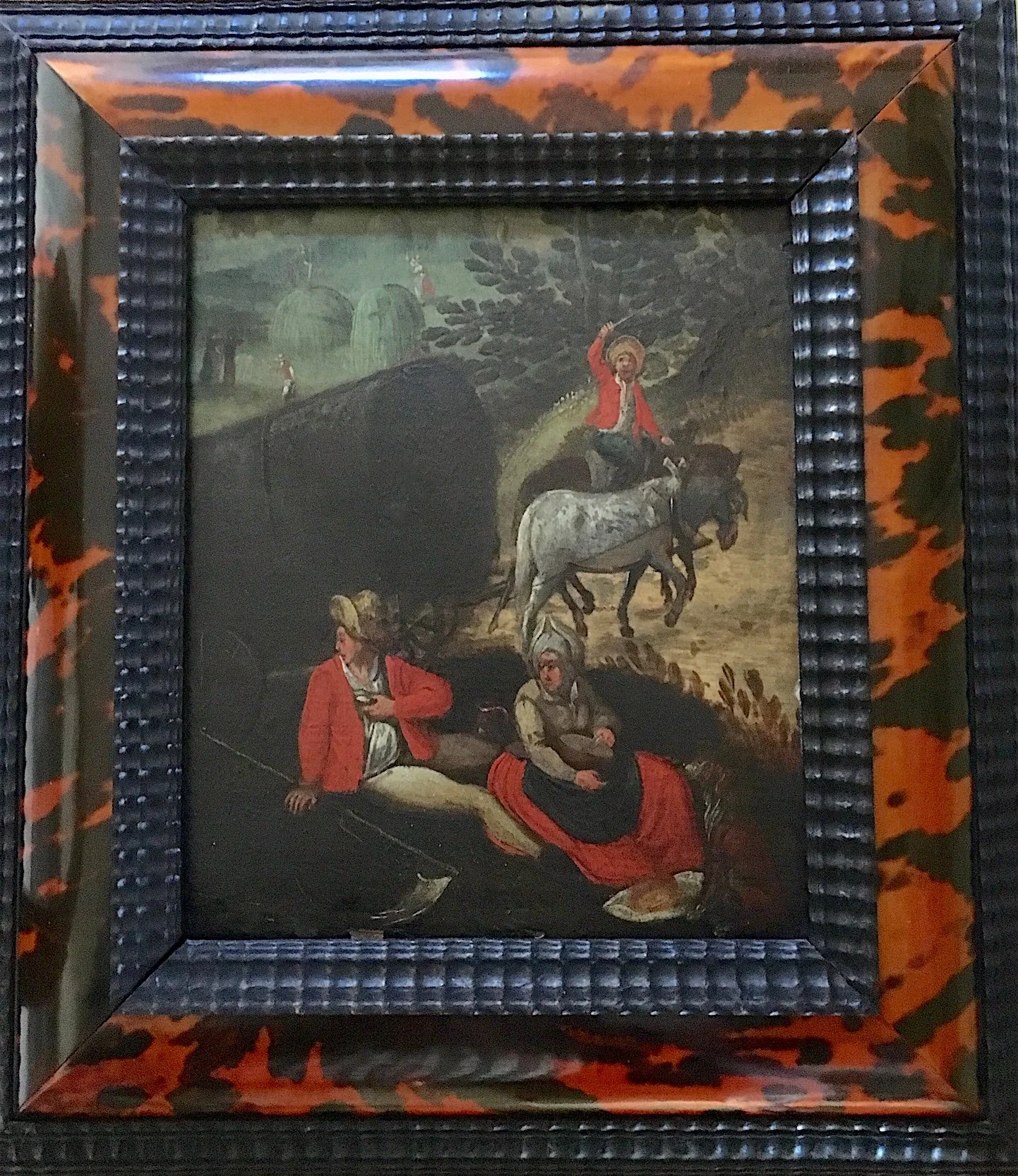 Pastoral Scene, Oil on Copper, 18th Century, Framed