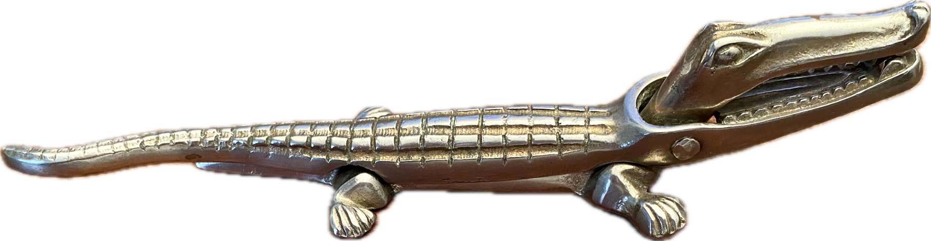 Amusing Early 20th Century Metal Nutcracker in the Form of an Alligator, by "Nesta", Birmingham, England, 9 inches long