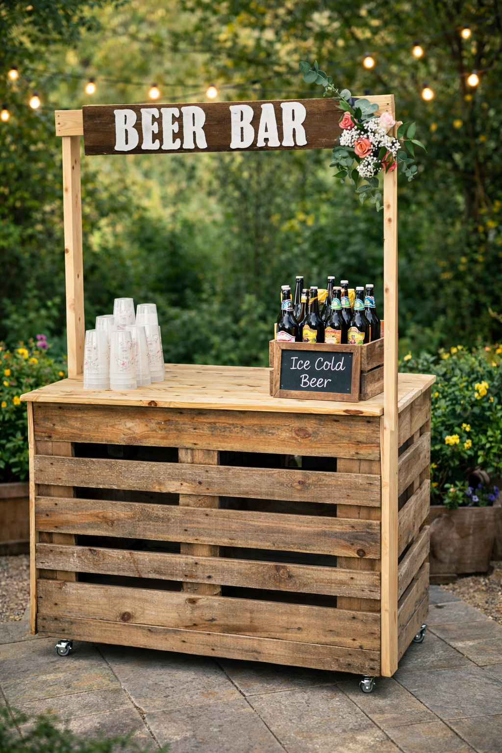 Bar à bière en bois et palette