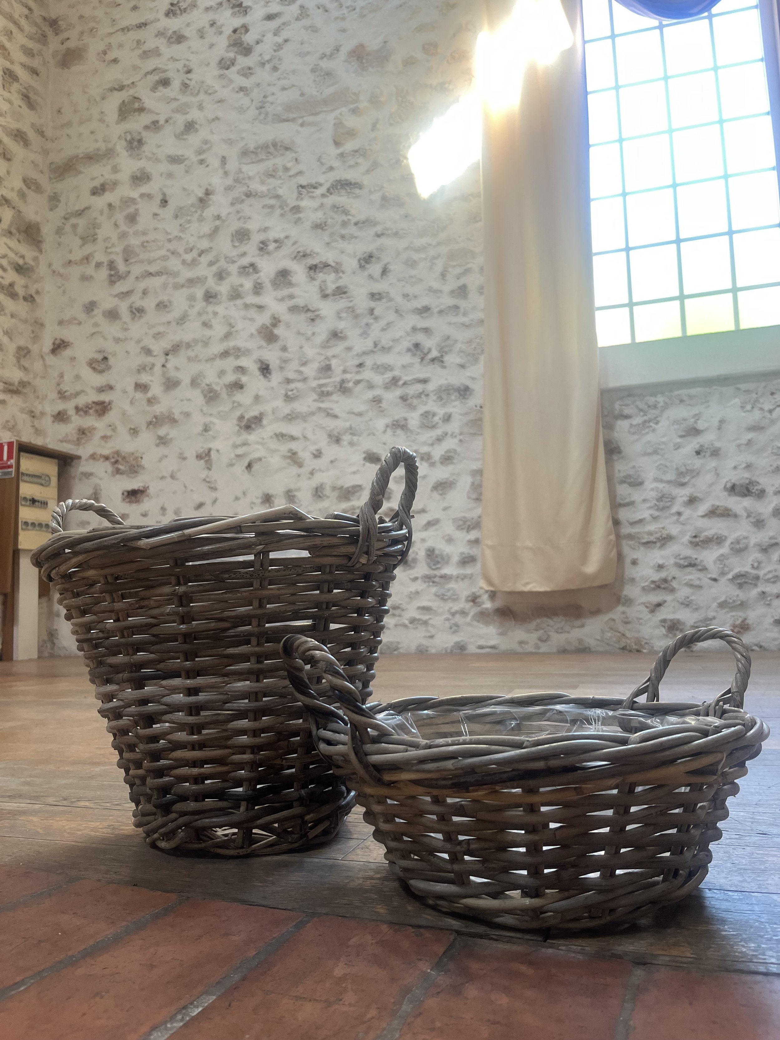 Panières rondes en osier