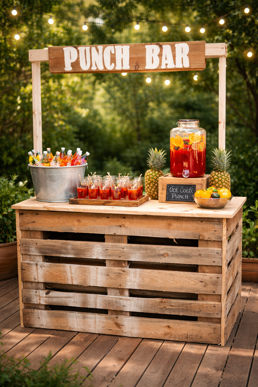 Bar à Cocktail en bois et plaette