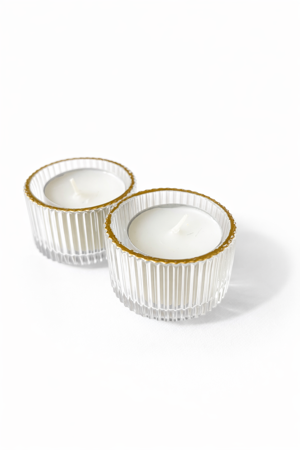 Photophore en verre bordure doré