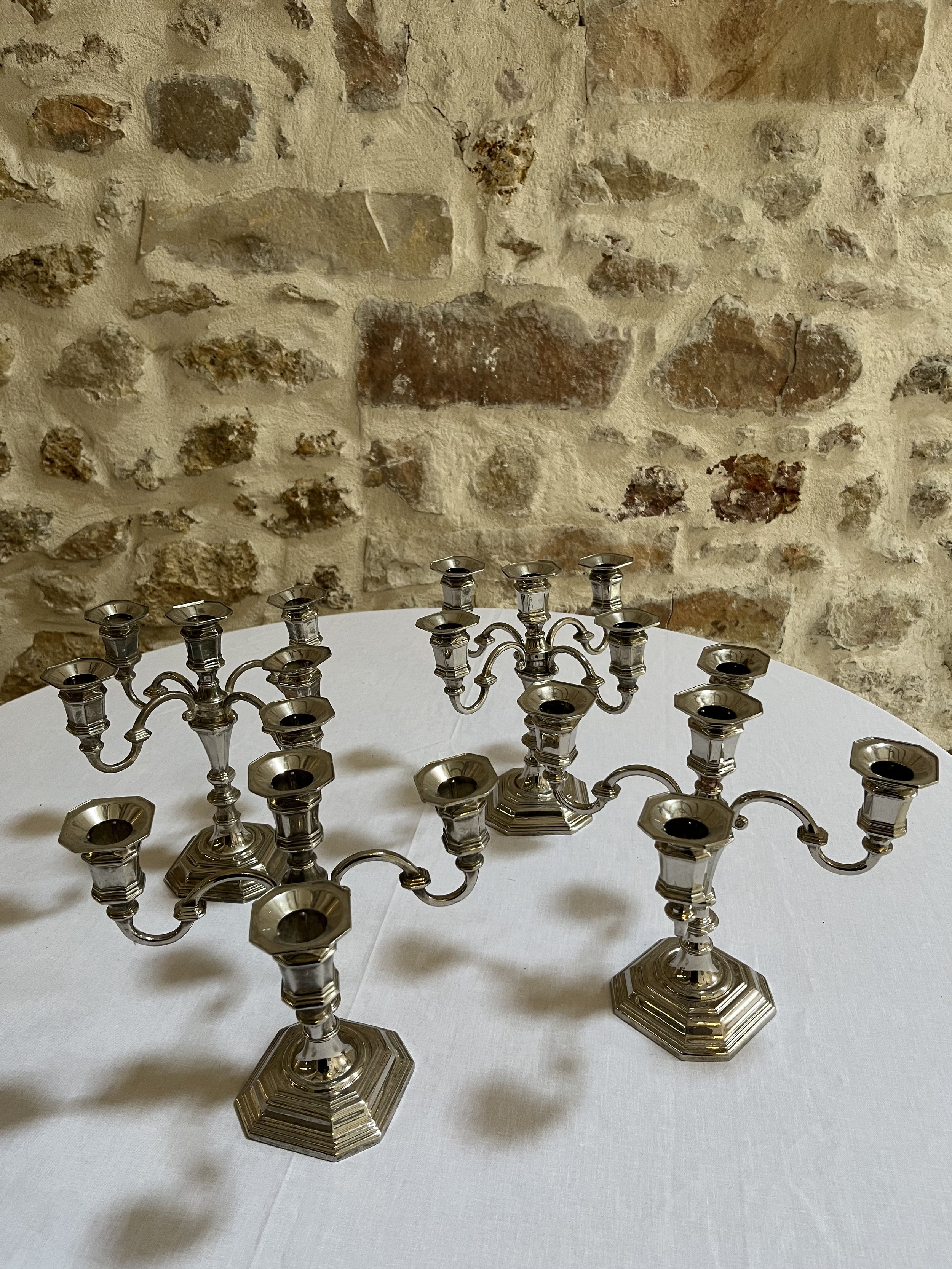 Chandelier 5 têtes argent