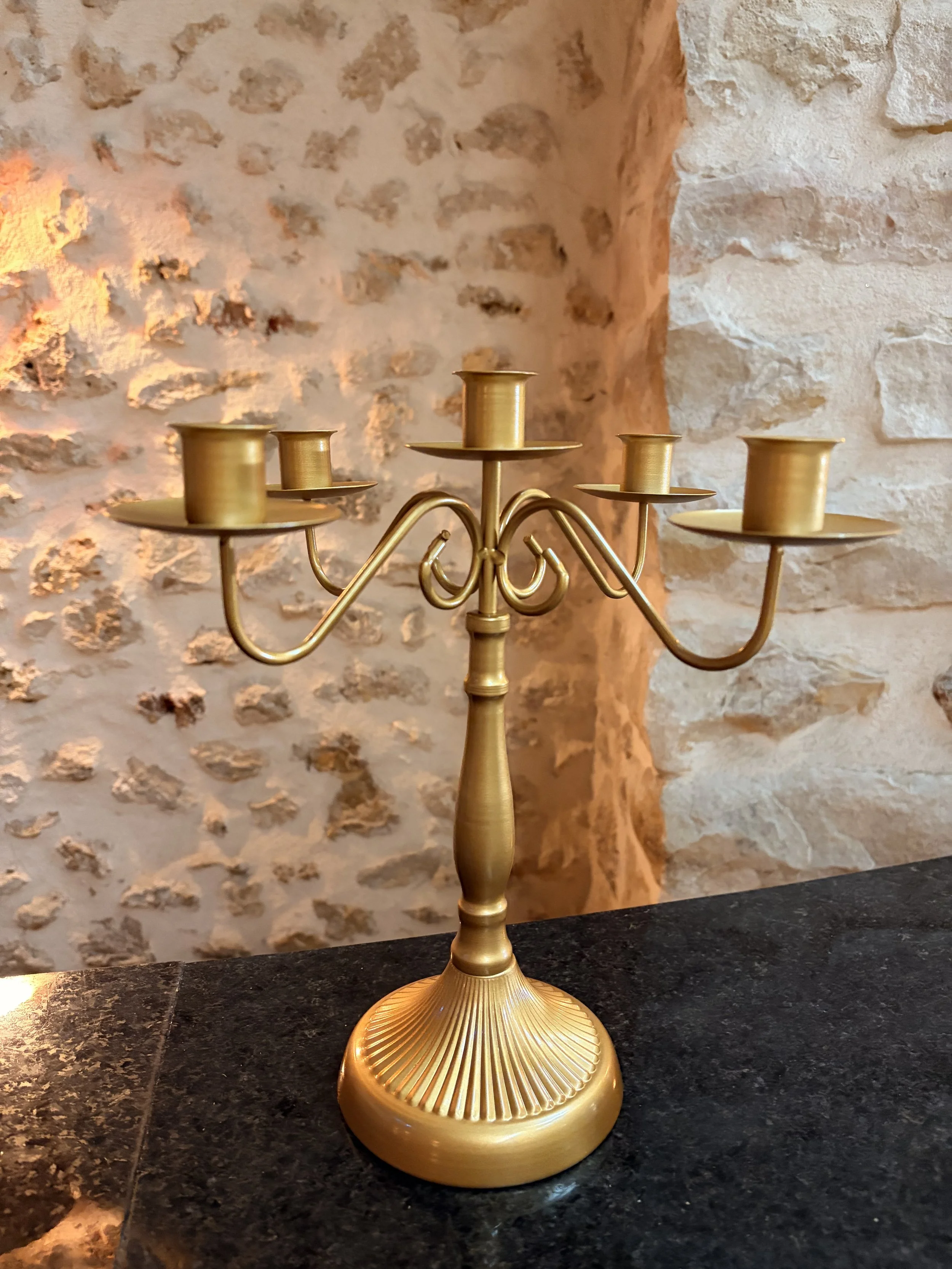 Chandelier 5 têtes doré