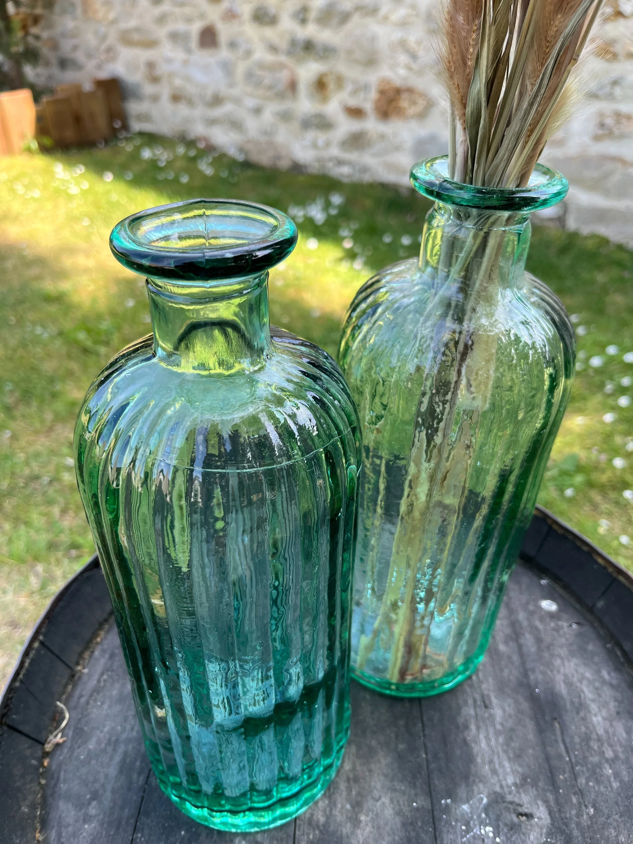 Vase bouteille vert