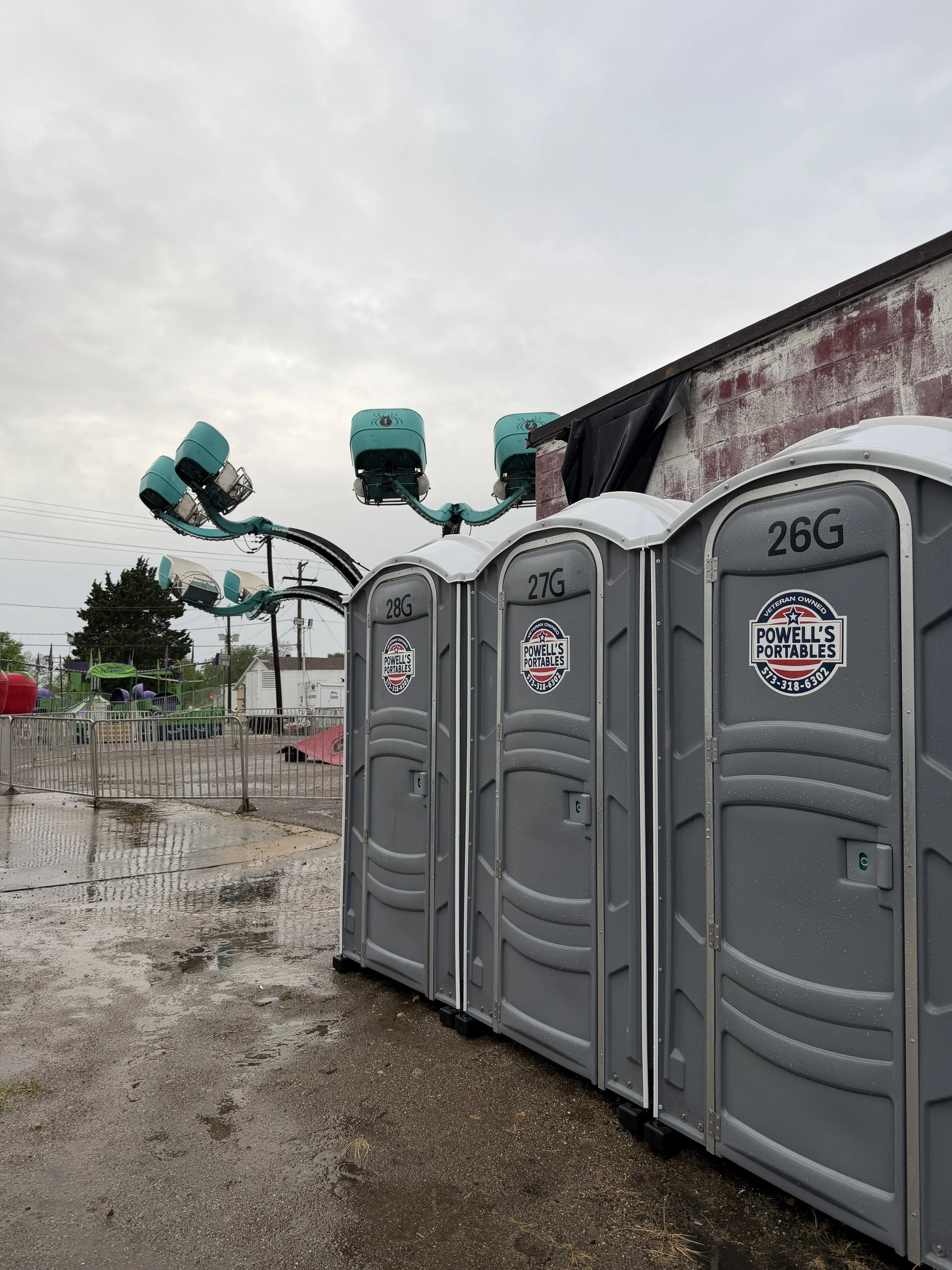 portapotties at Charleston MO Dogwood Azalea festival