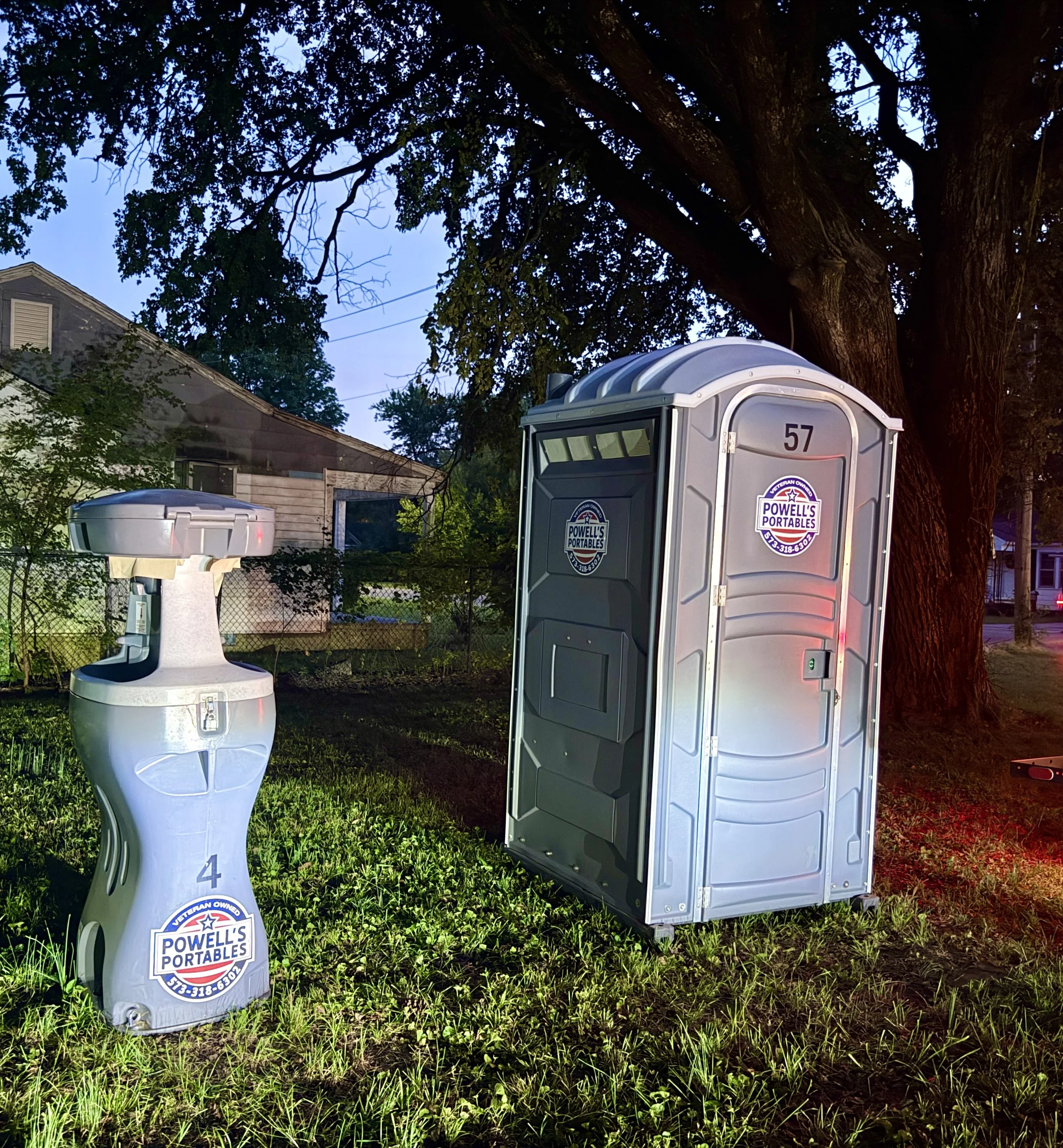 Portajohn and handwash at a block party in Sikeston MO