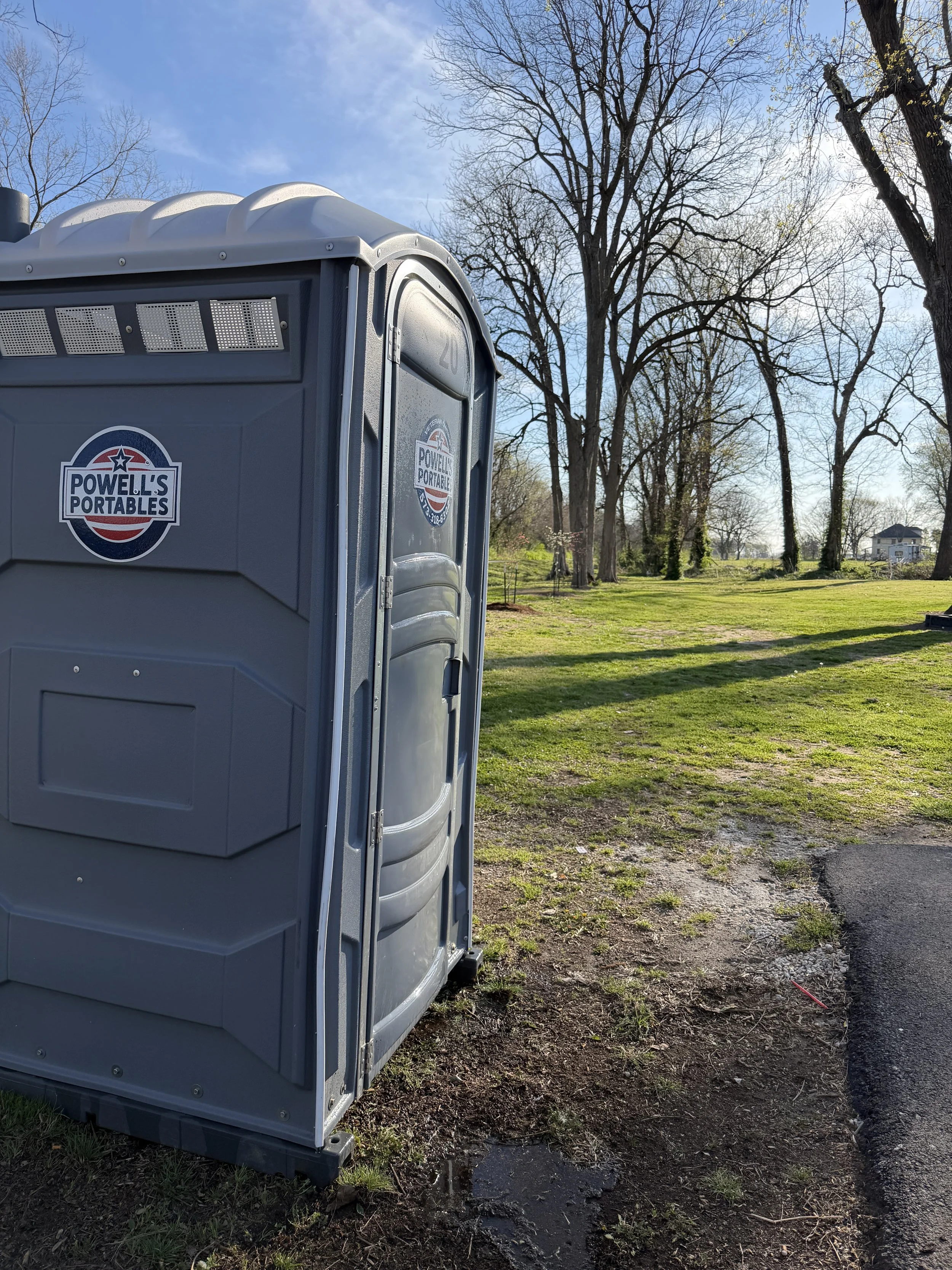 portapotty at at a park in Charleston MO