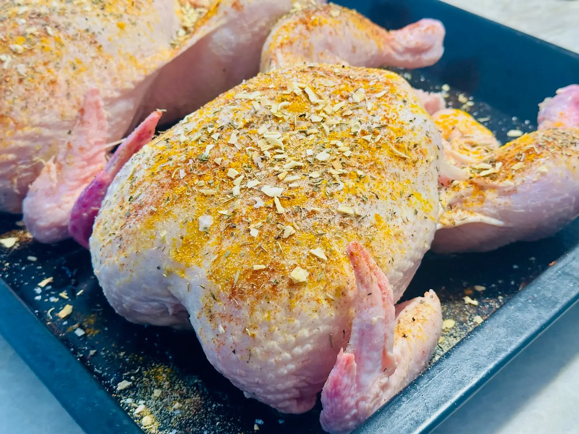 Preparing the chicken for NRQi Studio's recipe for bone broth to support with health and wellness from a TCM perspective.