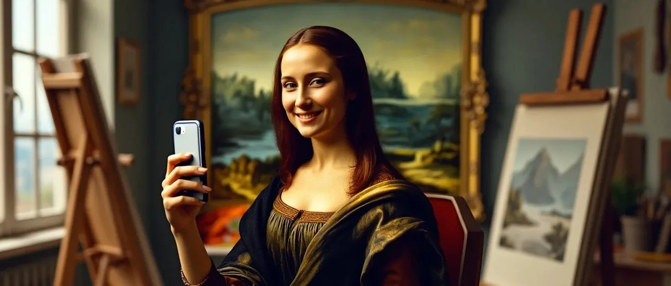 Series: Behind The Scenes | Title: Mona Reshared | Medium: AI-generated digital artwork | Dimensions: 30" x 40" | 2024
