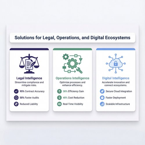 Ecosystem diagram for legal, operations, and digital intelligence