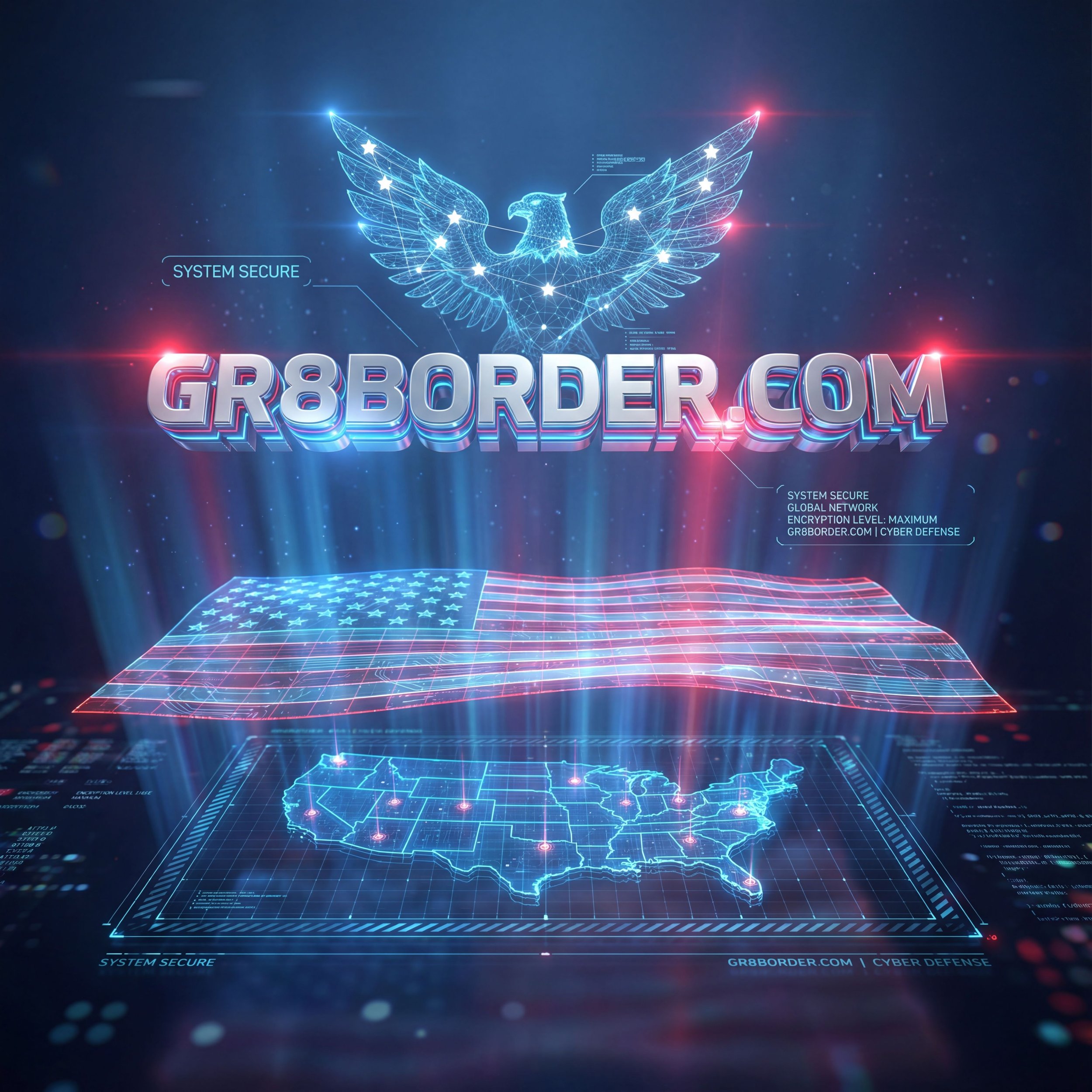 GR8Border.com secure border and cyber grid artwork