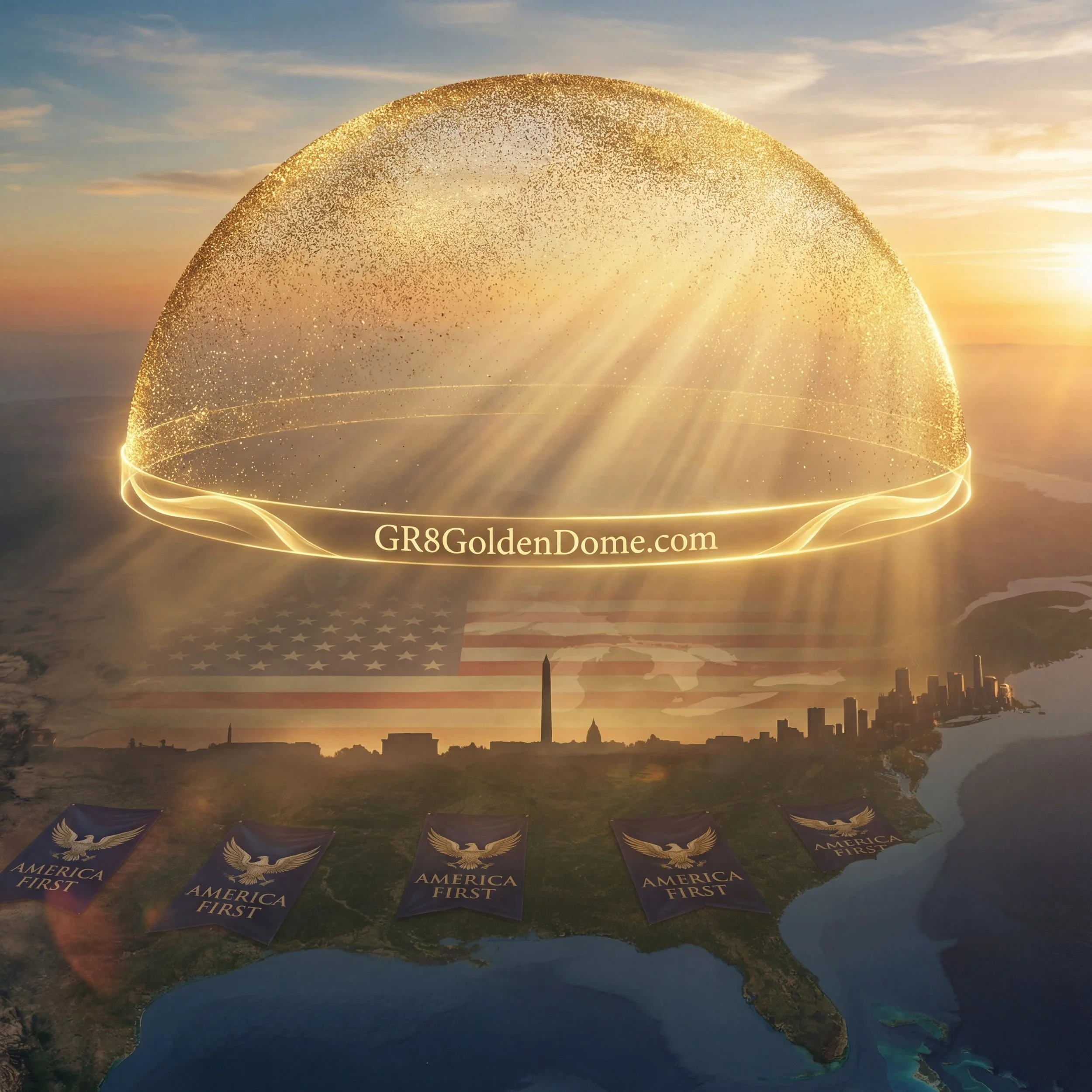 GR8GoldenDome.com golden protection dome artwork