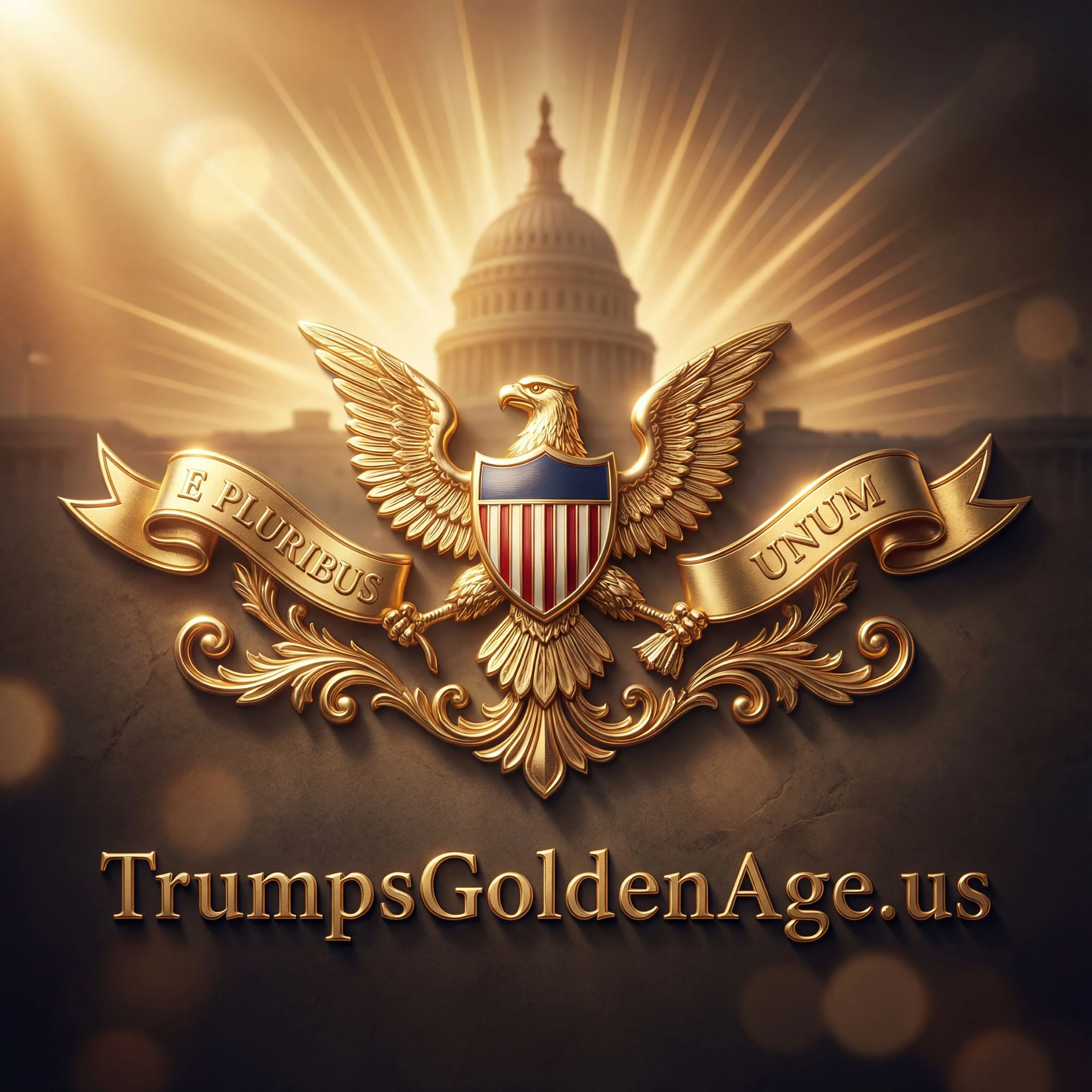 TrumpsGoldenAge.us golden eagle on Capitol artwork