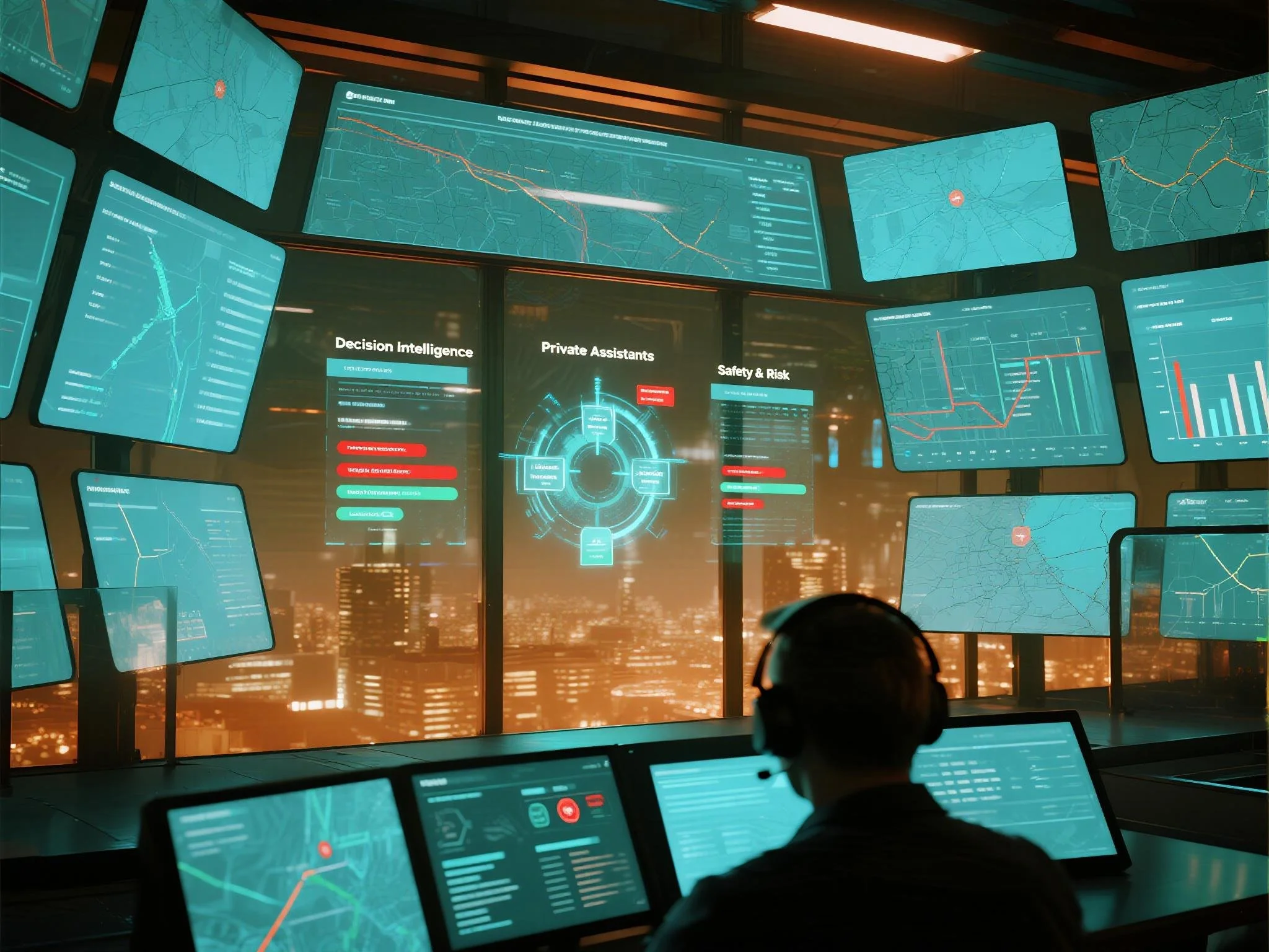 Decision intelligence control room monitors