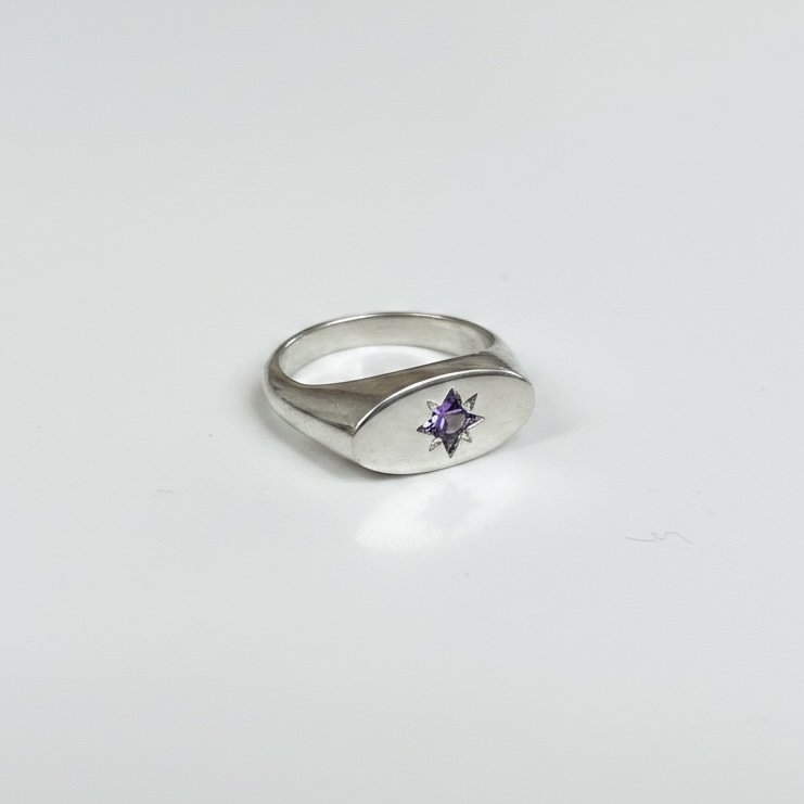 SOLD OUT Ellipse signet ring - Amethyst