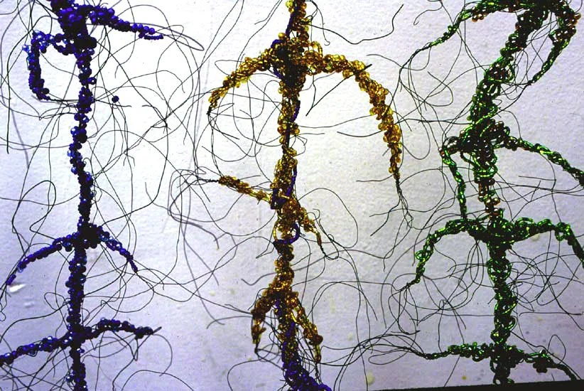 Running Cold , detail 1999 72 x 30 x 10 inches glass, metal, and beads